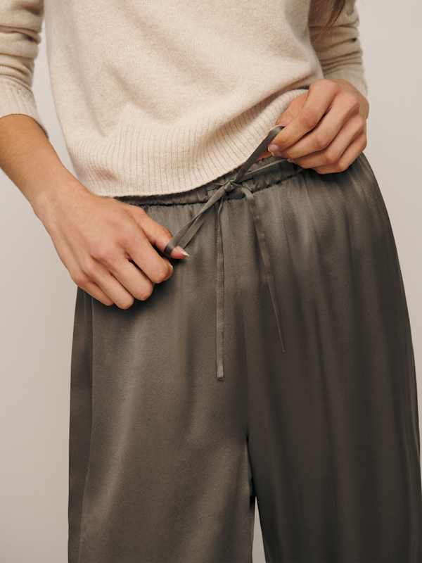 Gale Satin Mid Rise Bias Pant