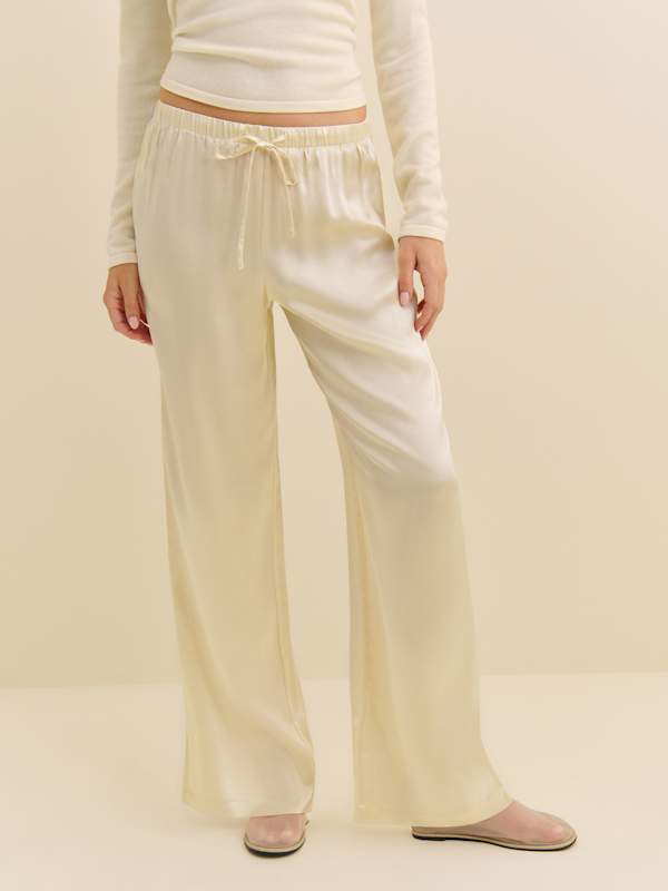 Gale Satin Mid Rise Bias Pant