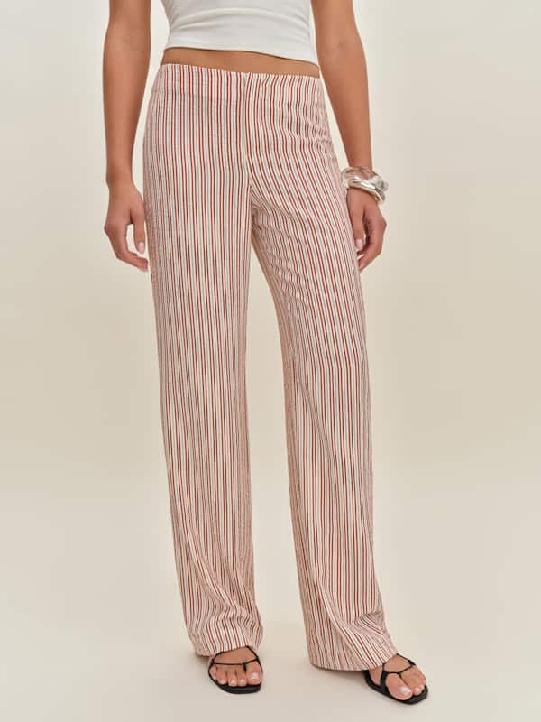 Gale Satin Mid Rise Bias Pant