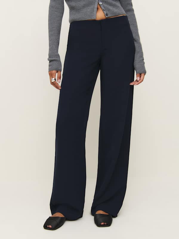 Gale Satin Mid Rise Bias Pant