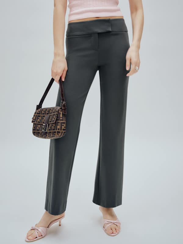 Gale Satin Mid Rise Bias Pant