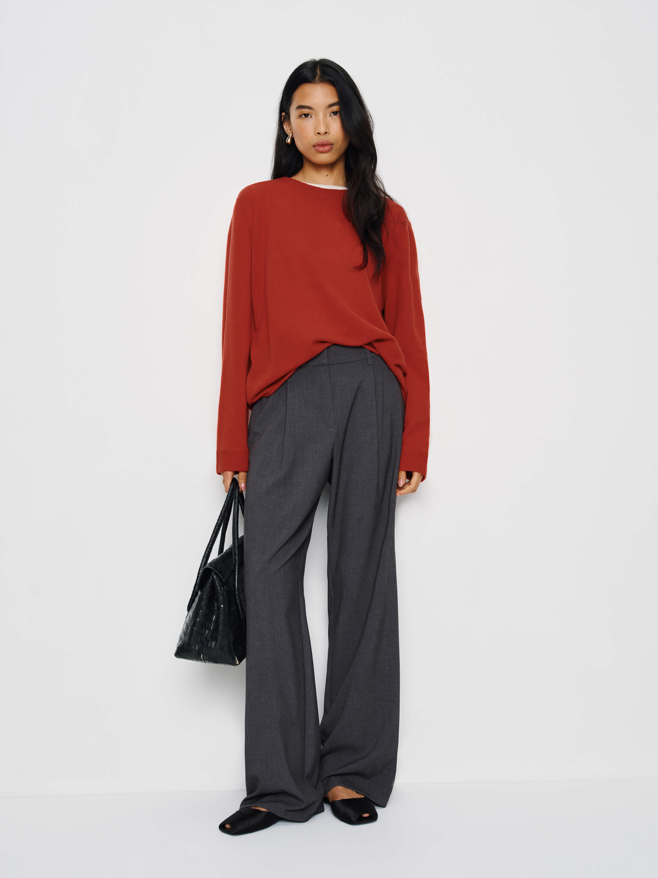 Reformation Cashmere Boyfriend Sweater Red Large