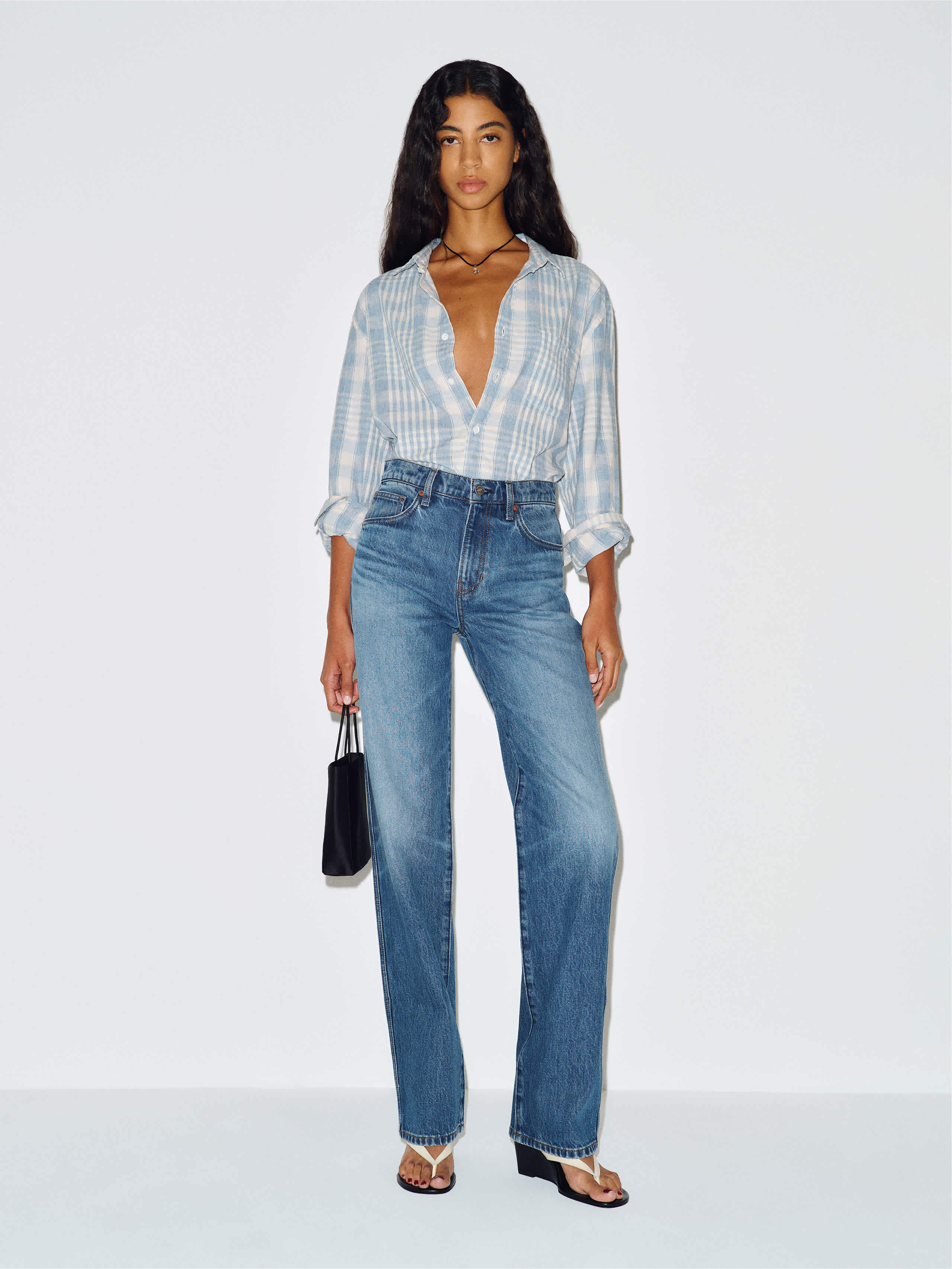 Reformation Val 90s Mid Rise Straight Jeans Blue Denim 30
