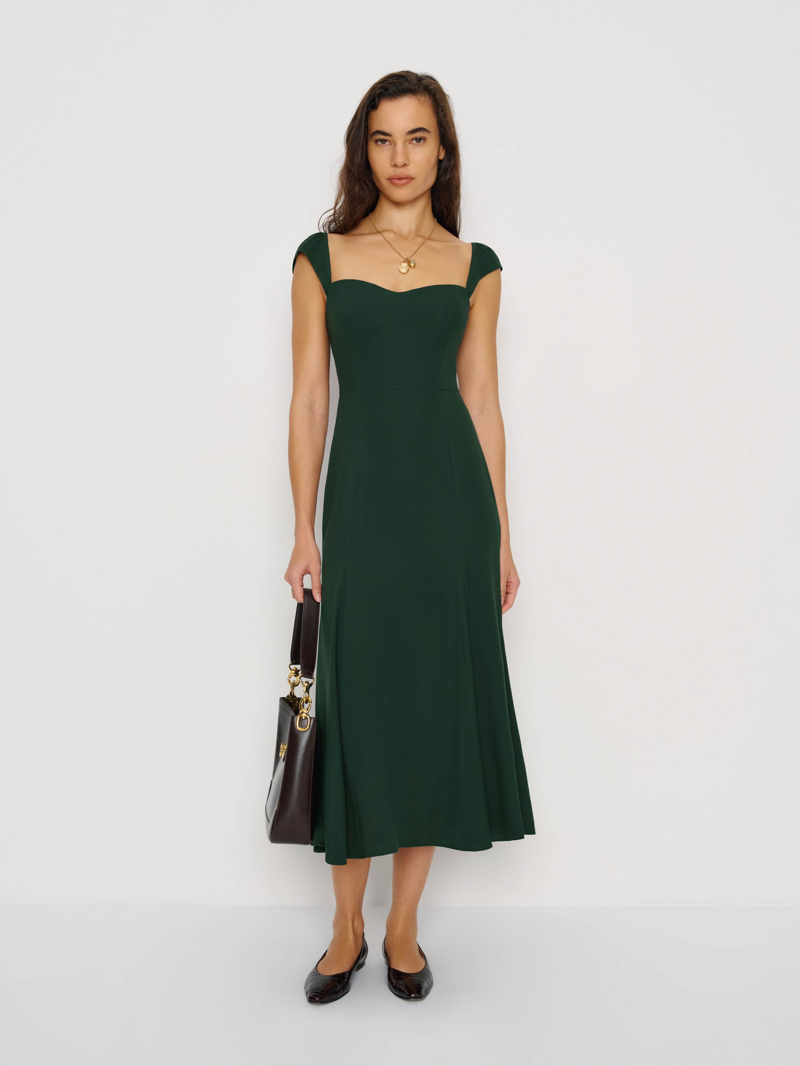Reformation Bryson Dress Green 12 In Green
