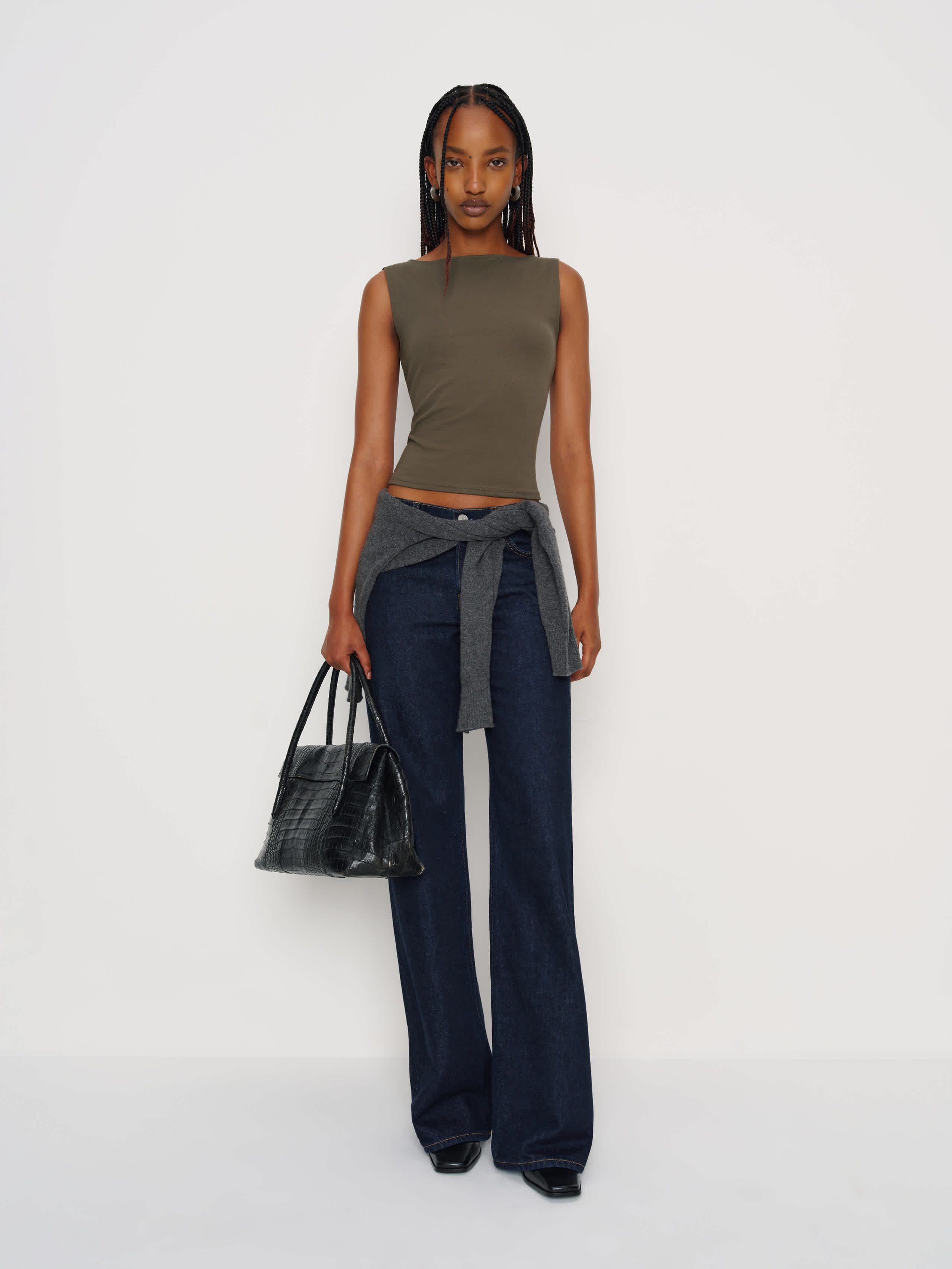 Reformation Dusk Knit Top Green Xs In Green