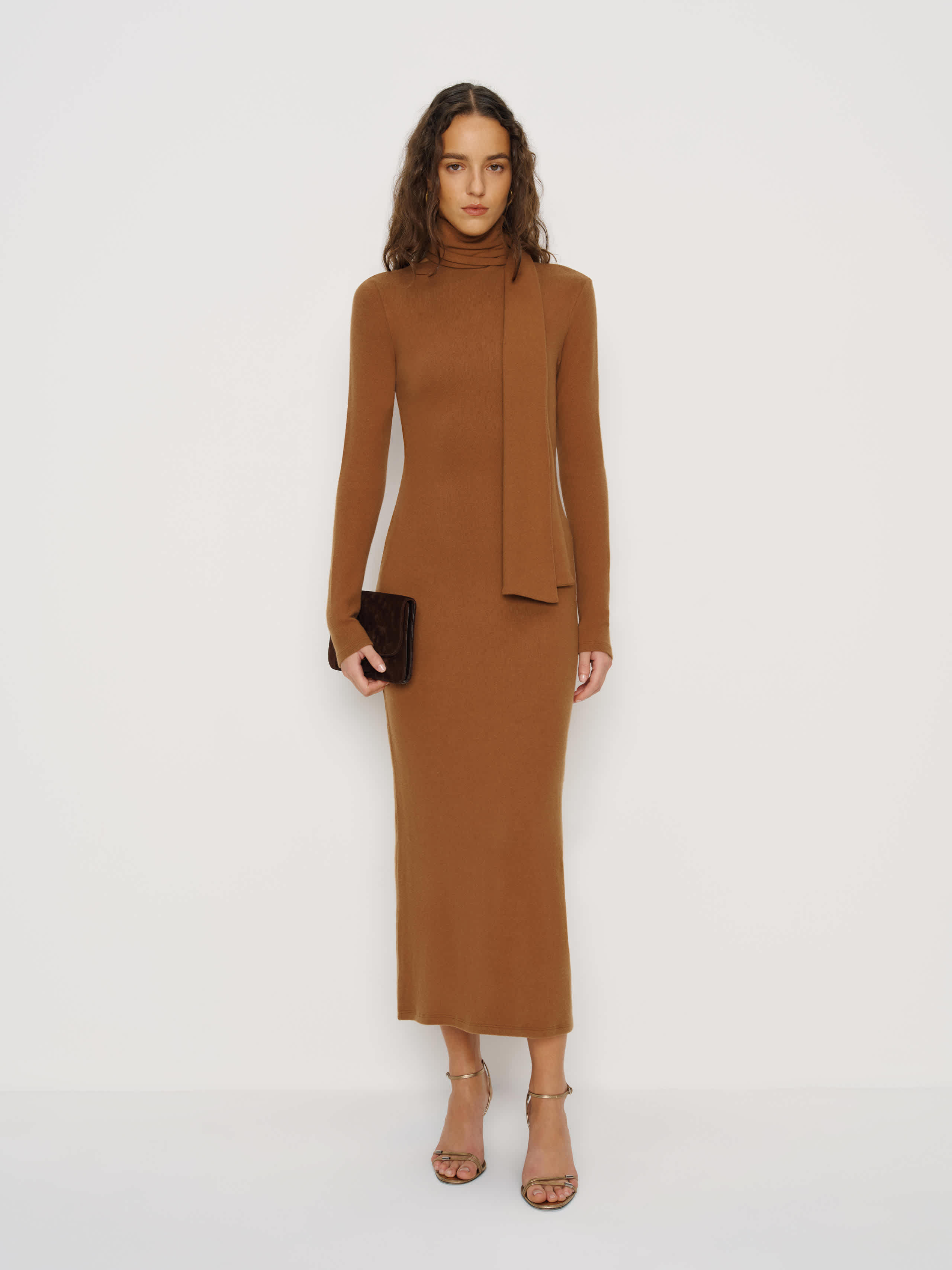 reformation knit dress Sienna | Brown but not too late. Belle Knit Dress - Mole