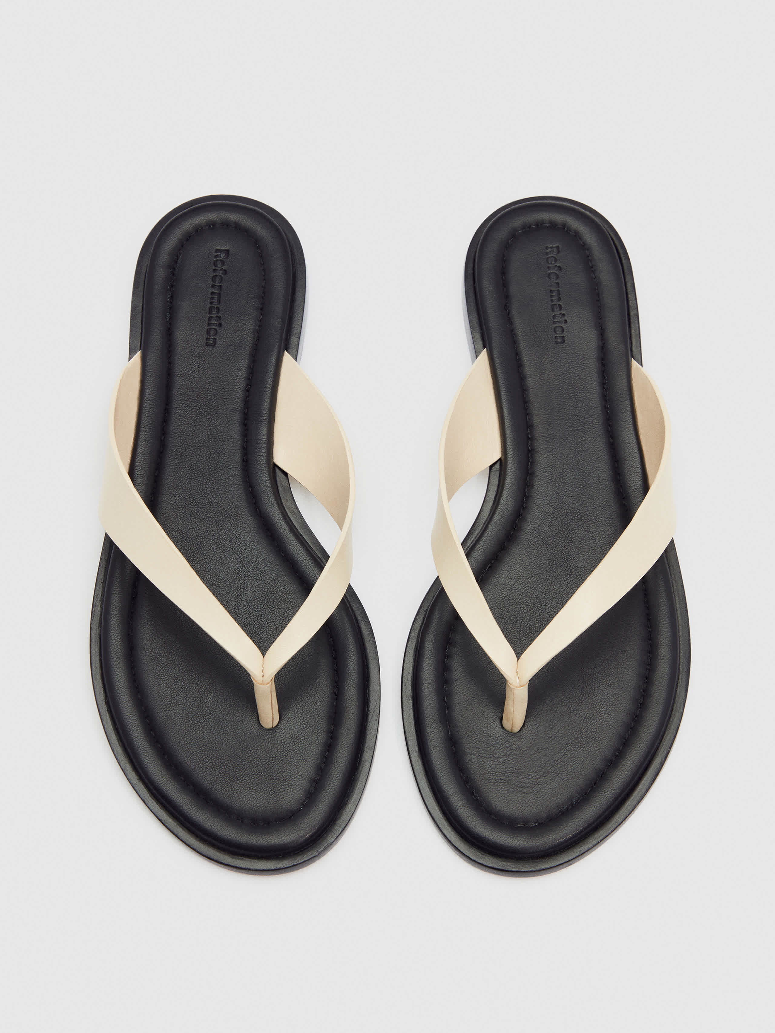 Reformation Jessie Thong Sandal Ivory 5