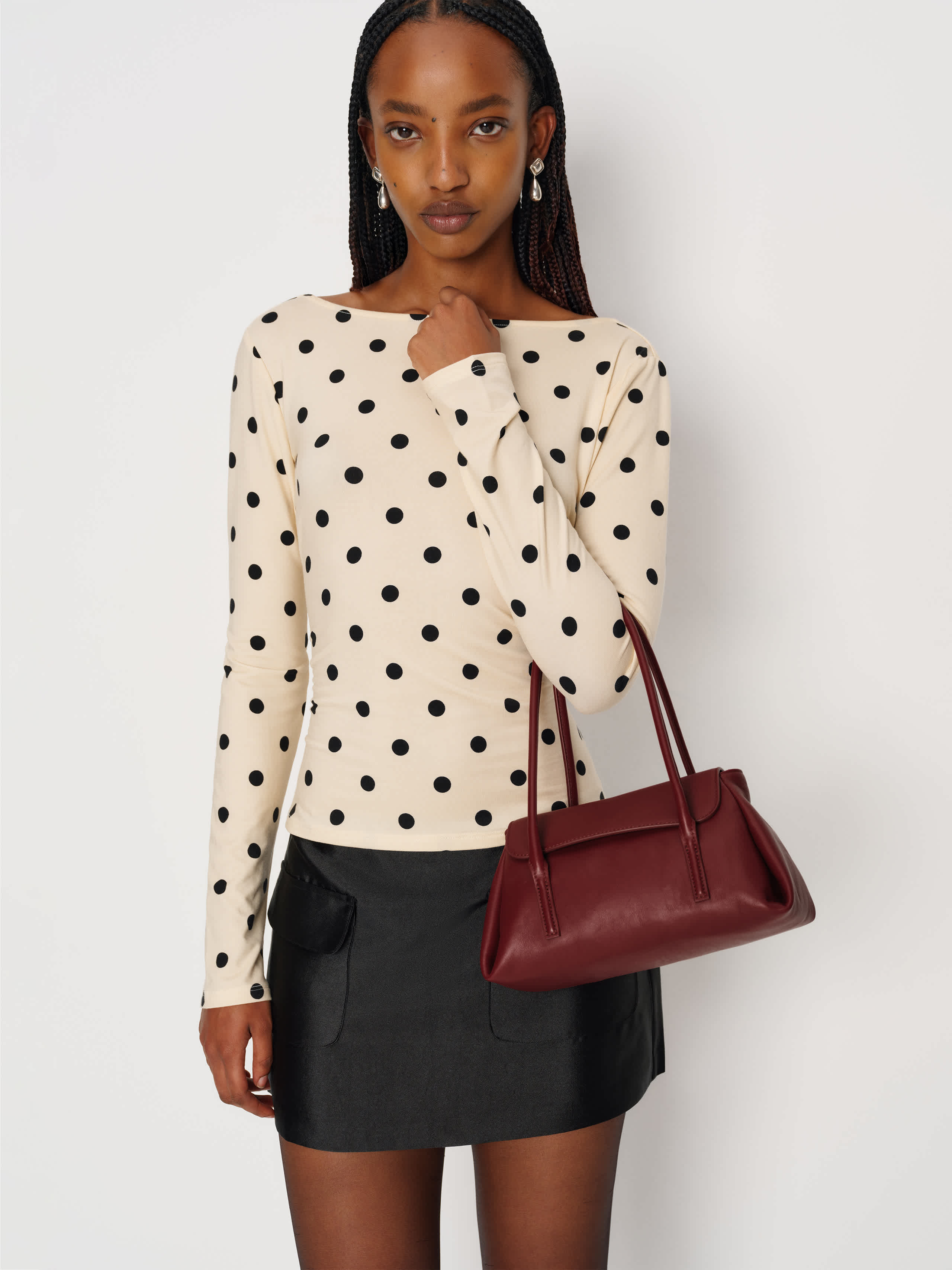 Reformation Small Caterina Top Handle Red