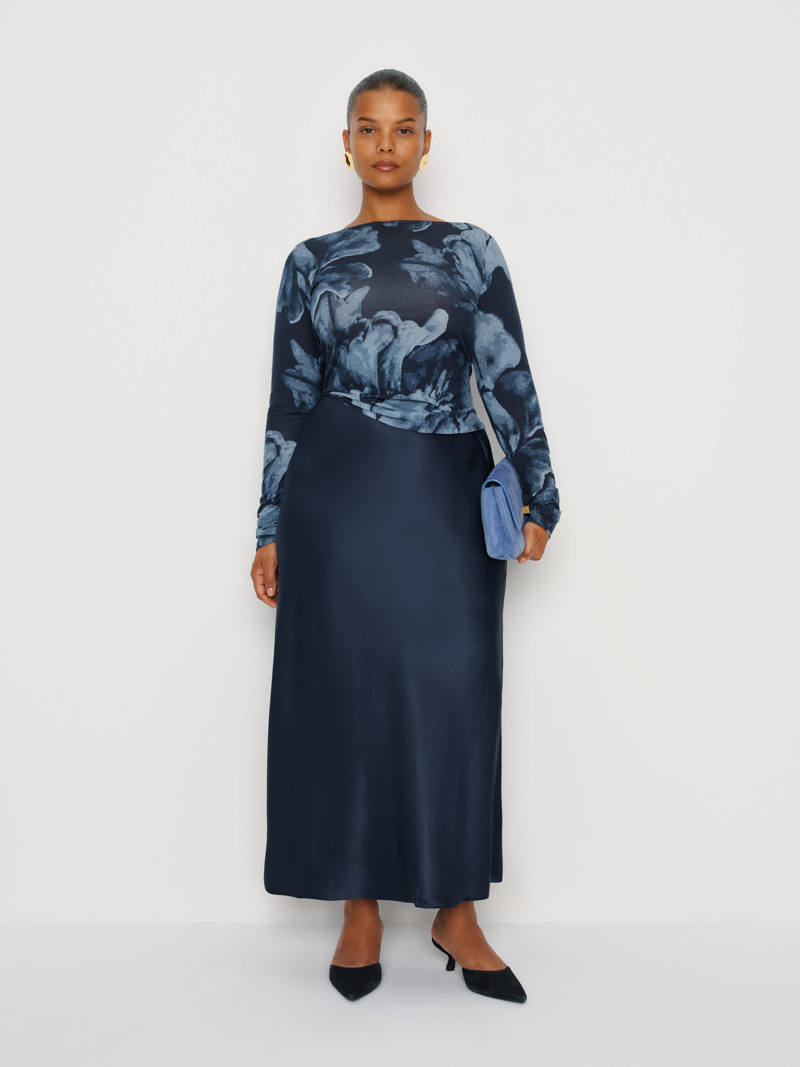 Reformation Wiley Knit Top Es Blue 1x