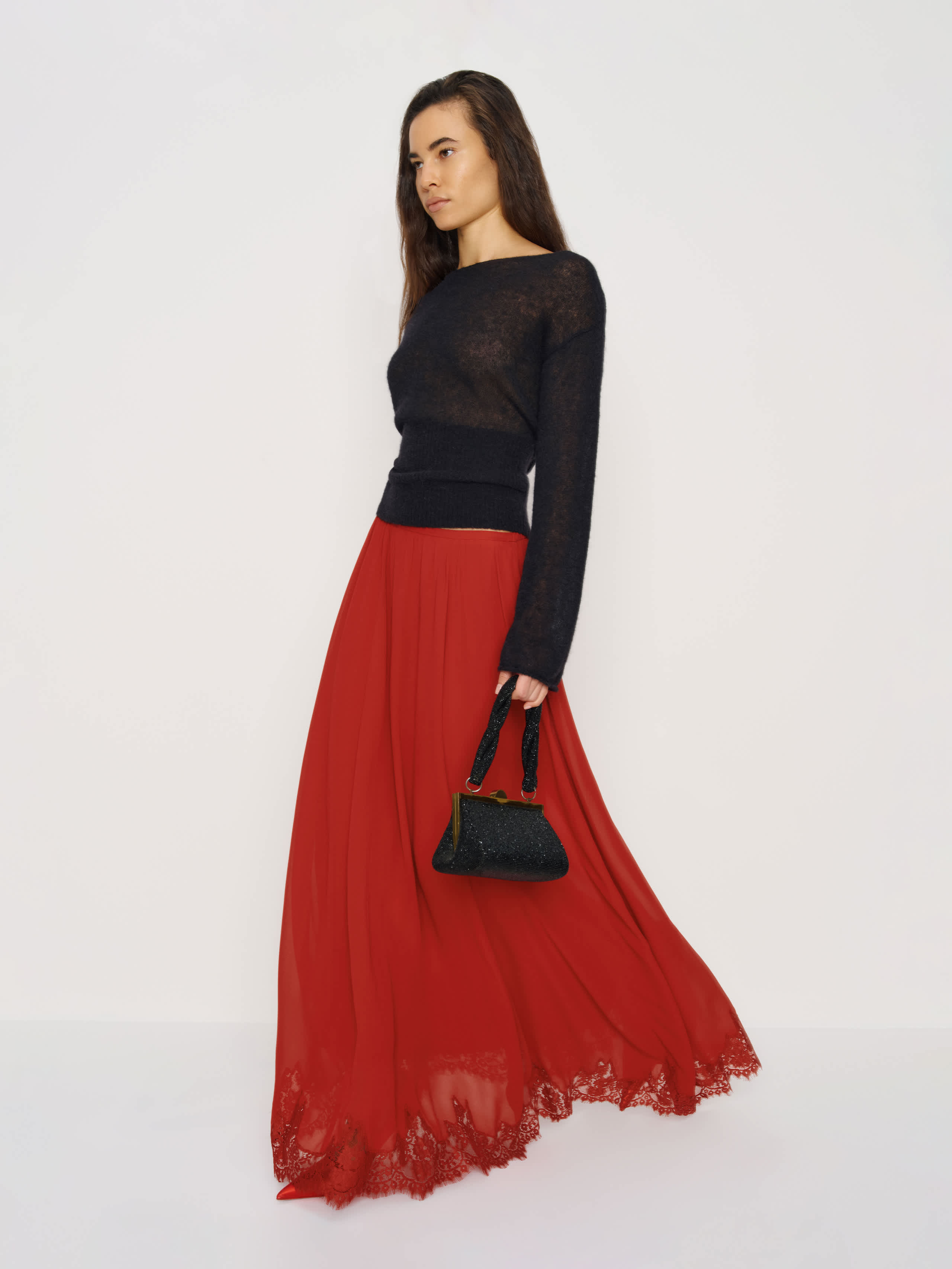 Reformation Gemma Skirt Red 2