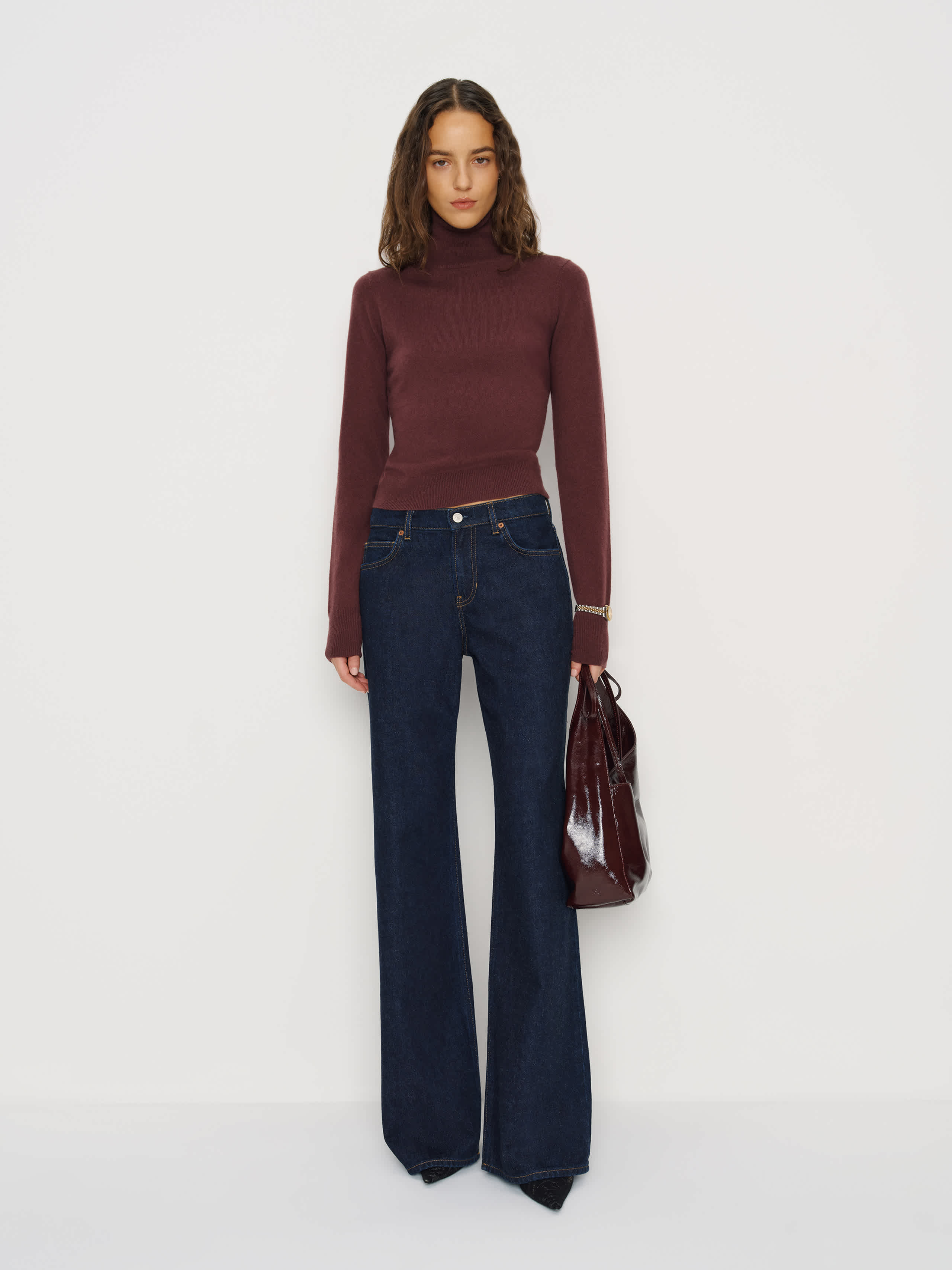 Reformation Jett Cashmere Turtleneck Purple Xs In Multi