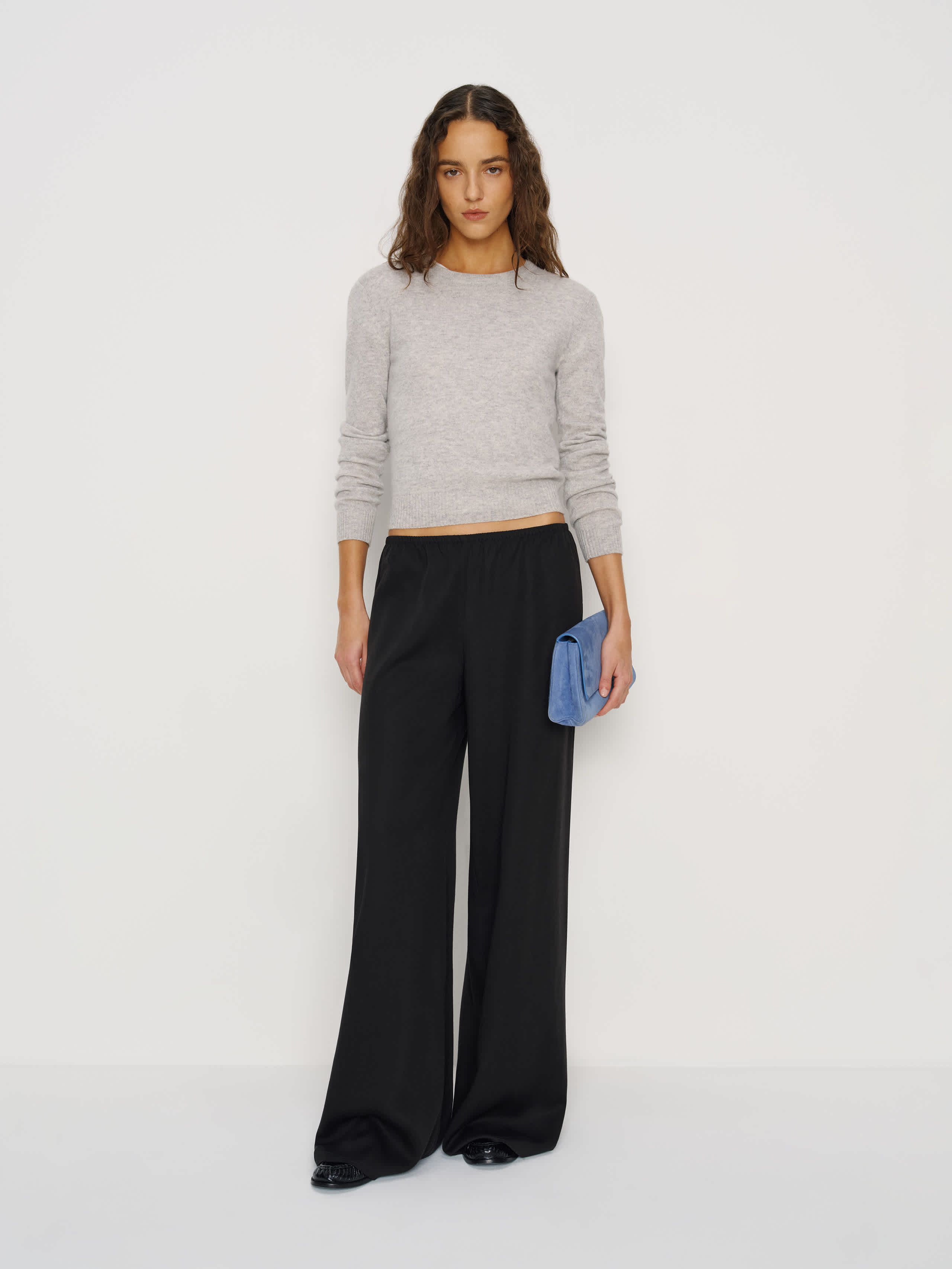 Reformation Celine Low Rise Wide Leg Pant Black Xs