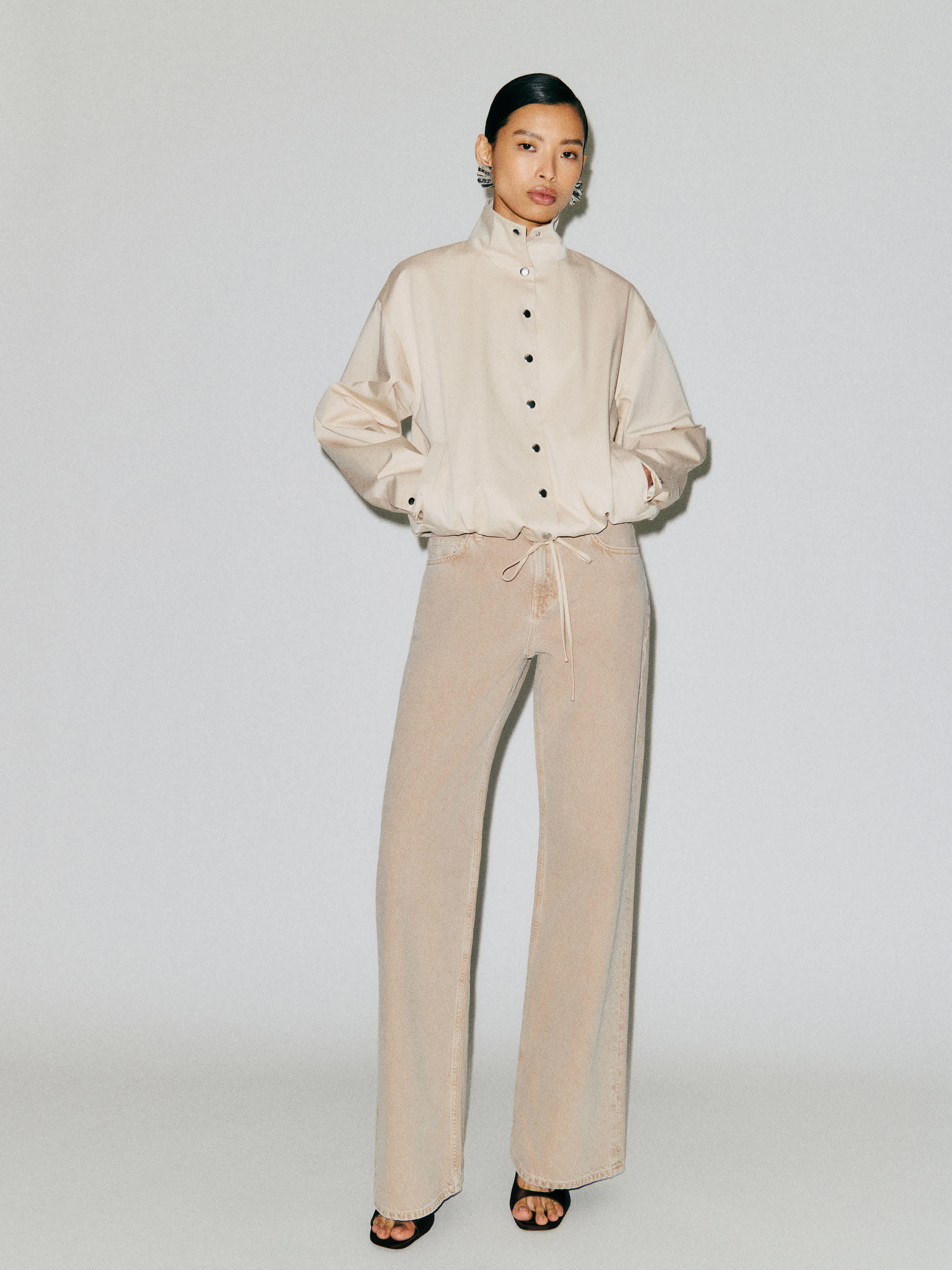 Reformation Cary Low Rise Slouchy Wide Leg Long Jeans Natural 23l
