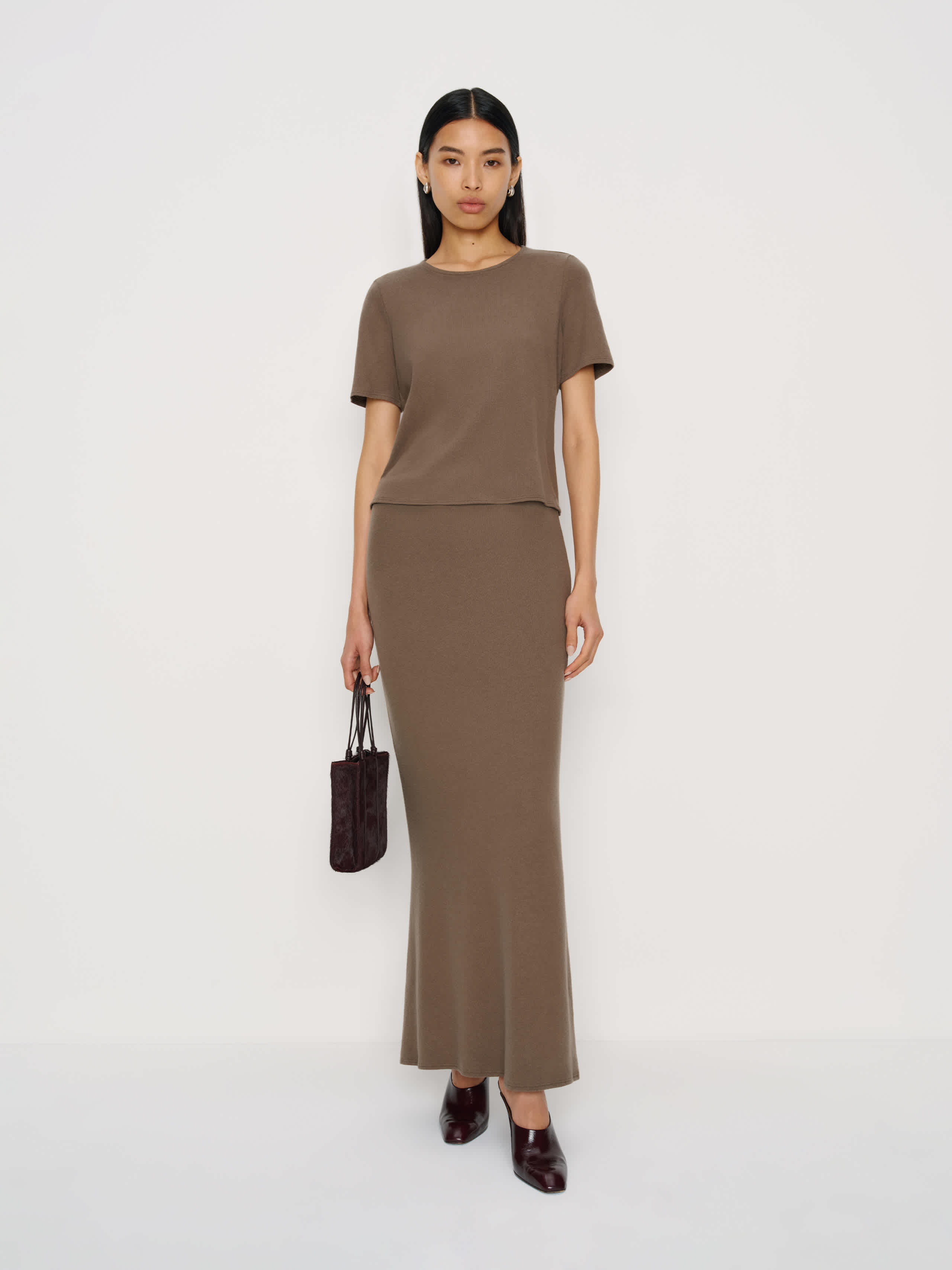 Reformation Amy Knit Two Piece Brown Xs