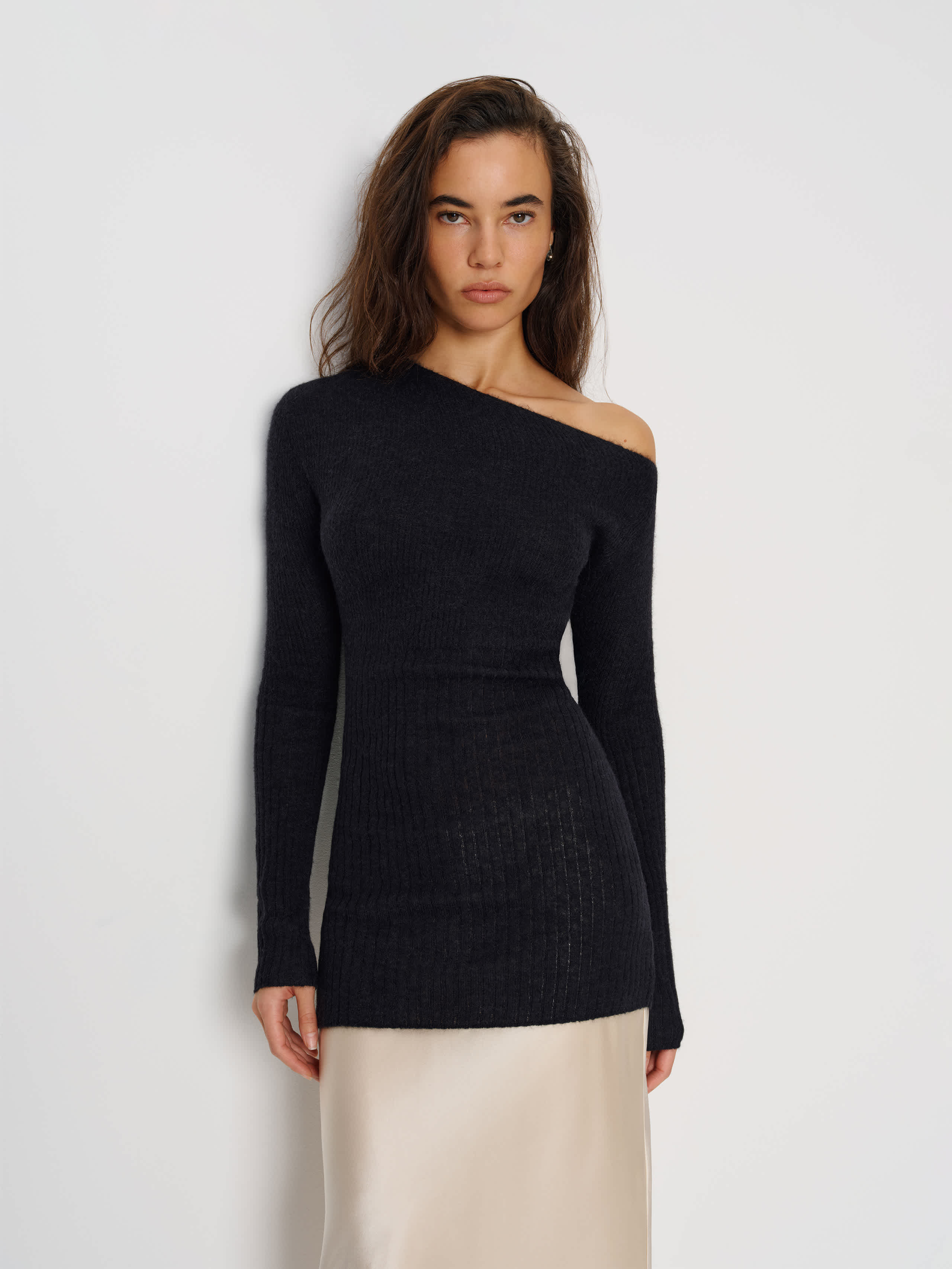 Reformation Avril Fine Alpaca Sweater Black Xs