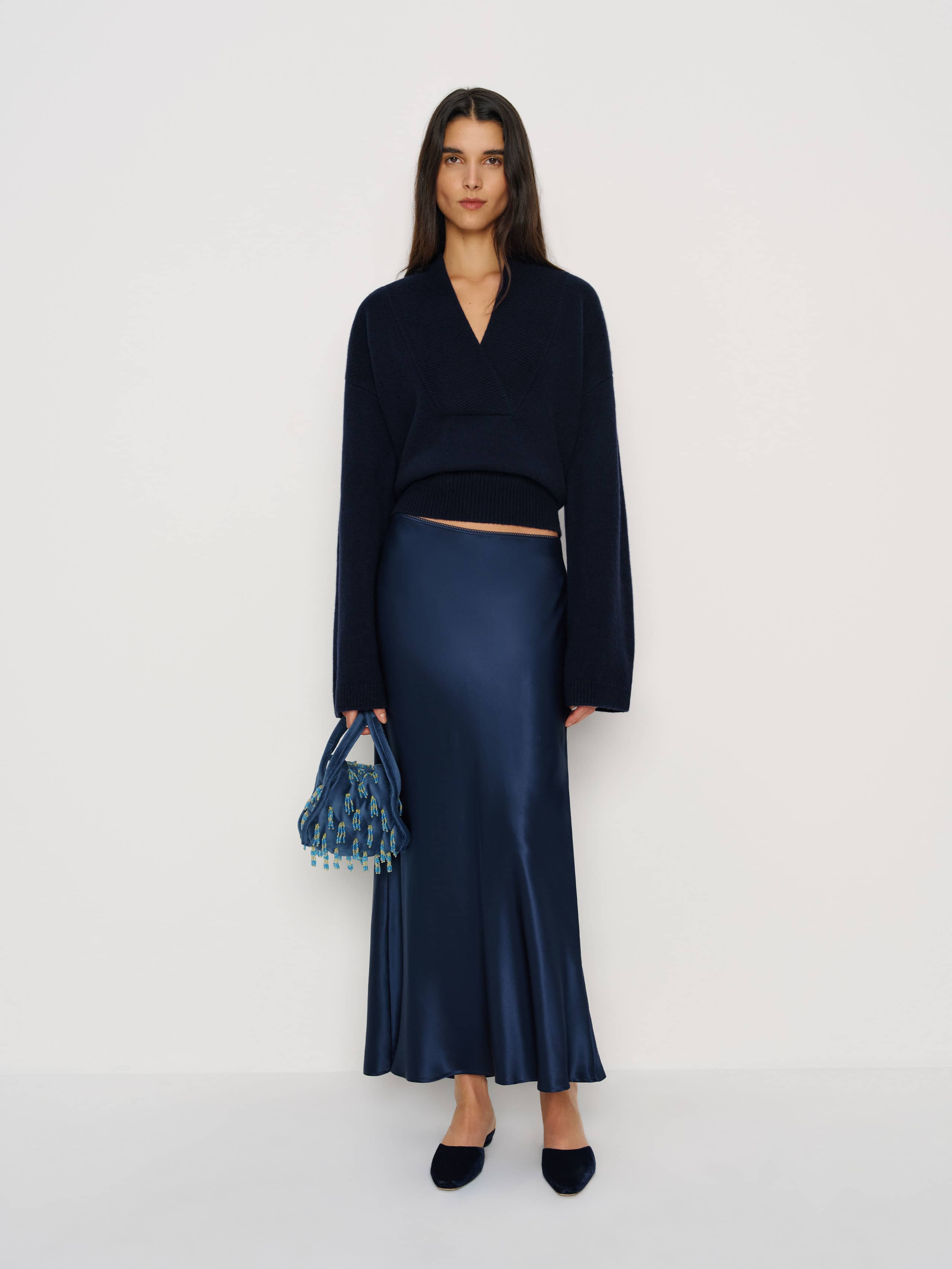 Reformation Easton Cashmere Sweater Blue Large