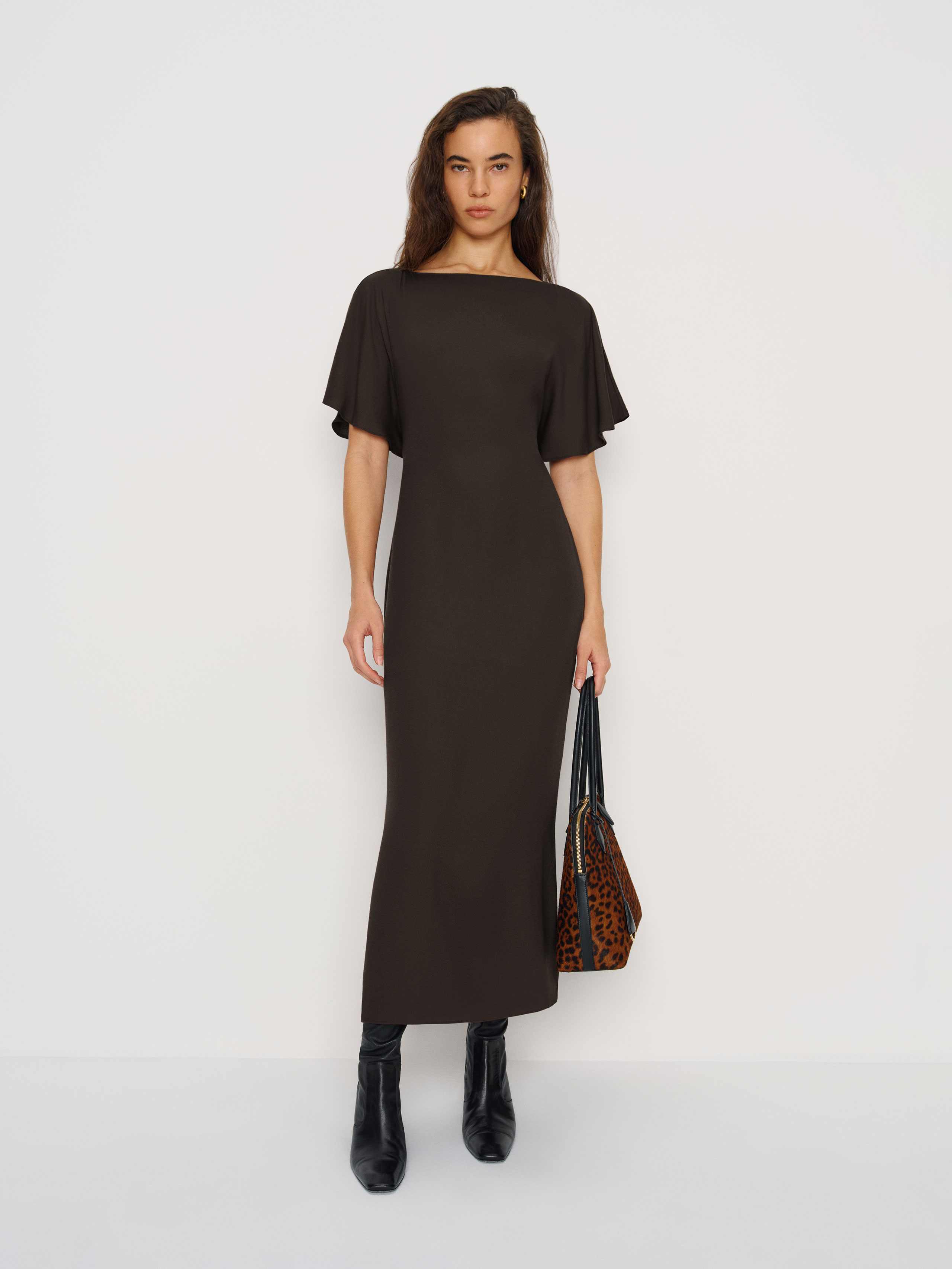 Reformation Robe Maeva Marron 34 In Brown