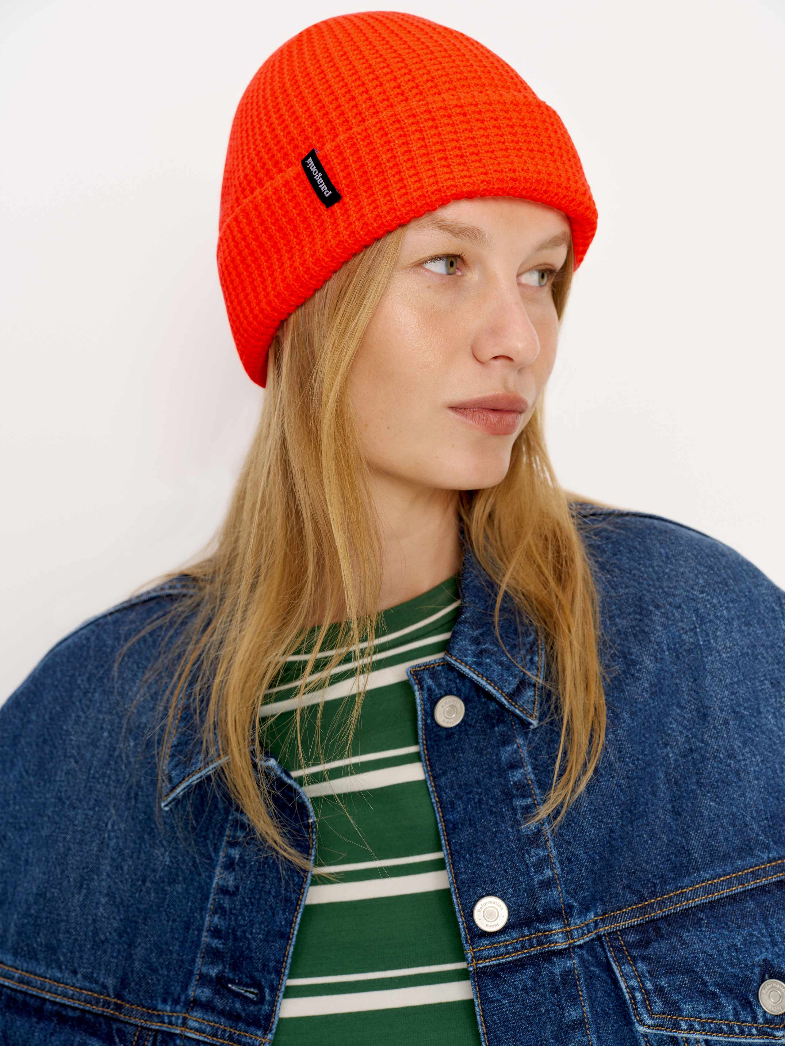 Patagonia Snowdrifter Beanie Orange Peel In Red