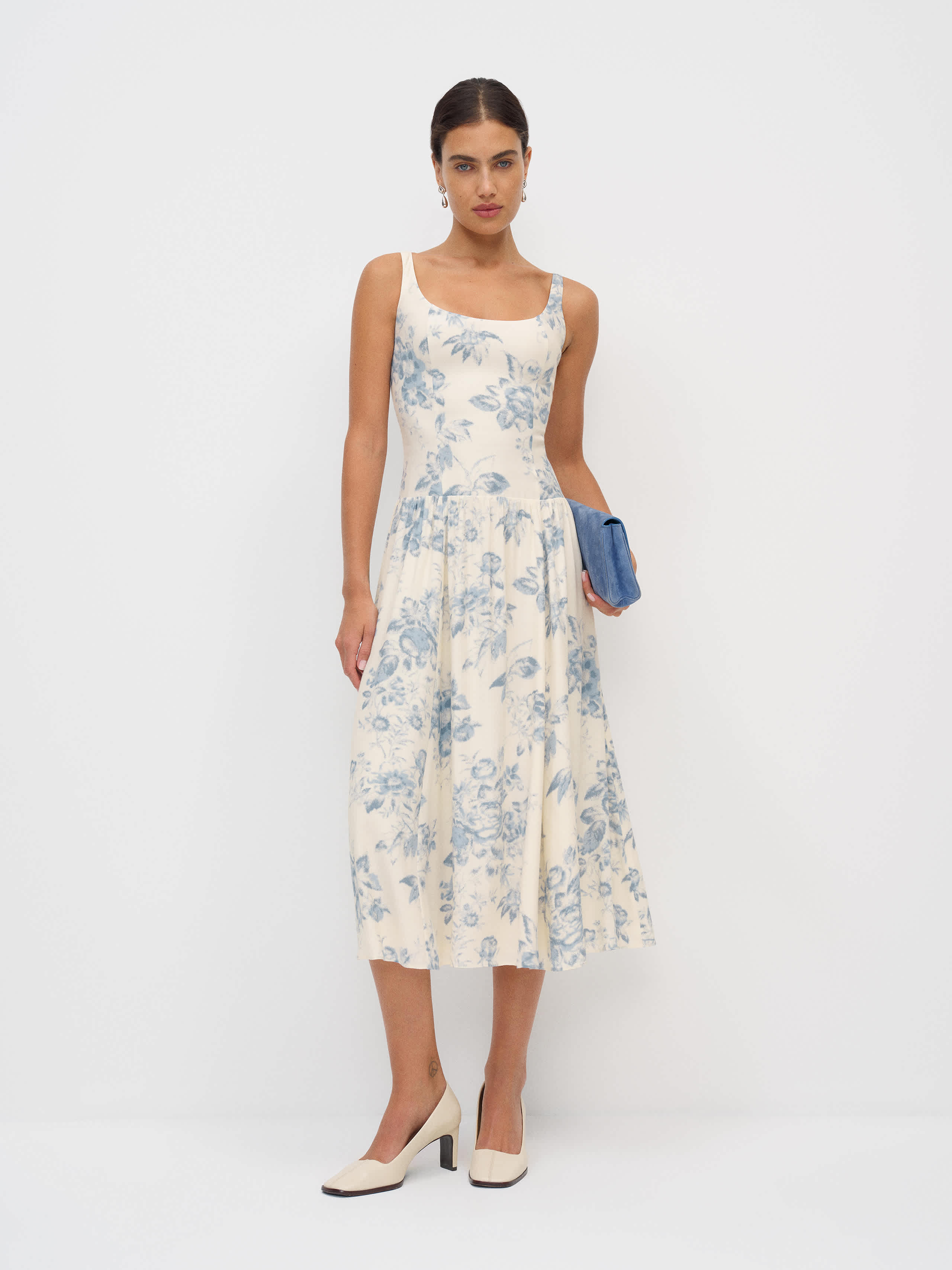 Reformation Robe Bellarose Ivoire 34 In White