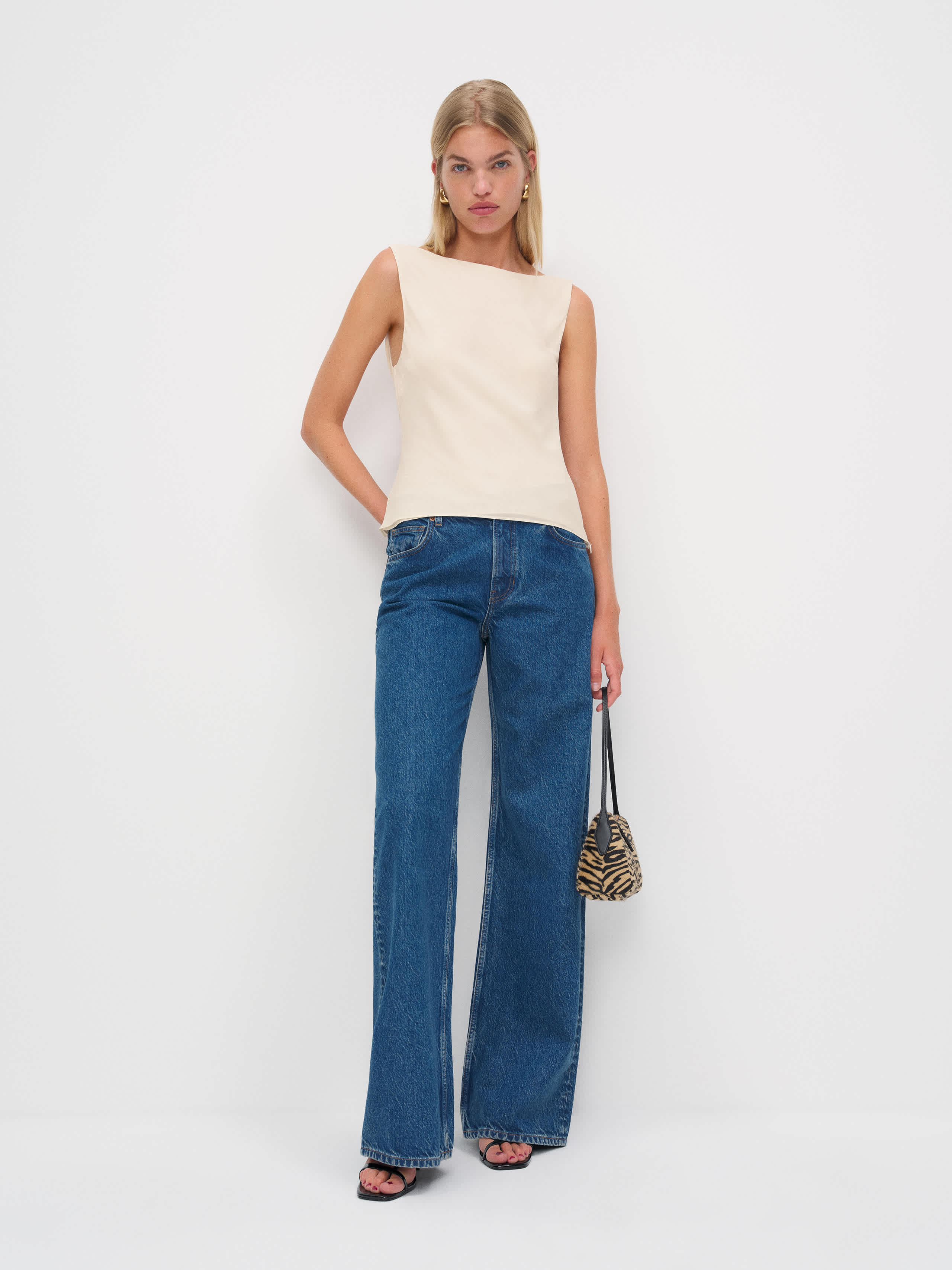 Reformation Dorthea Top Ivory 6 In White