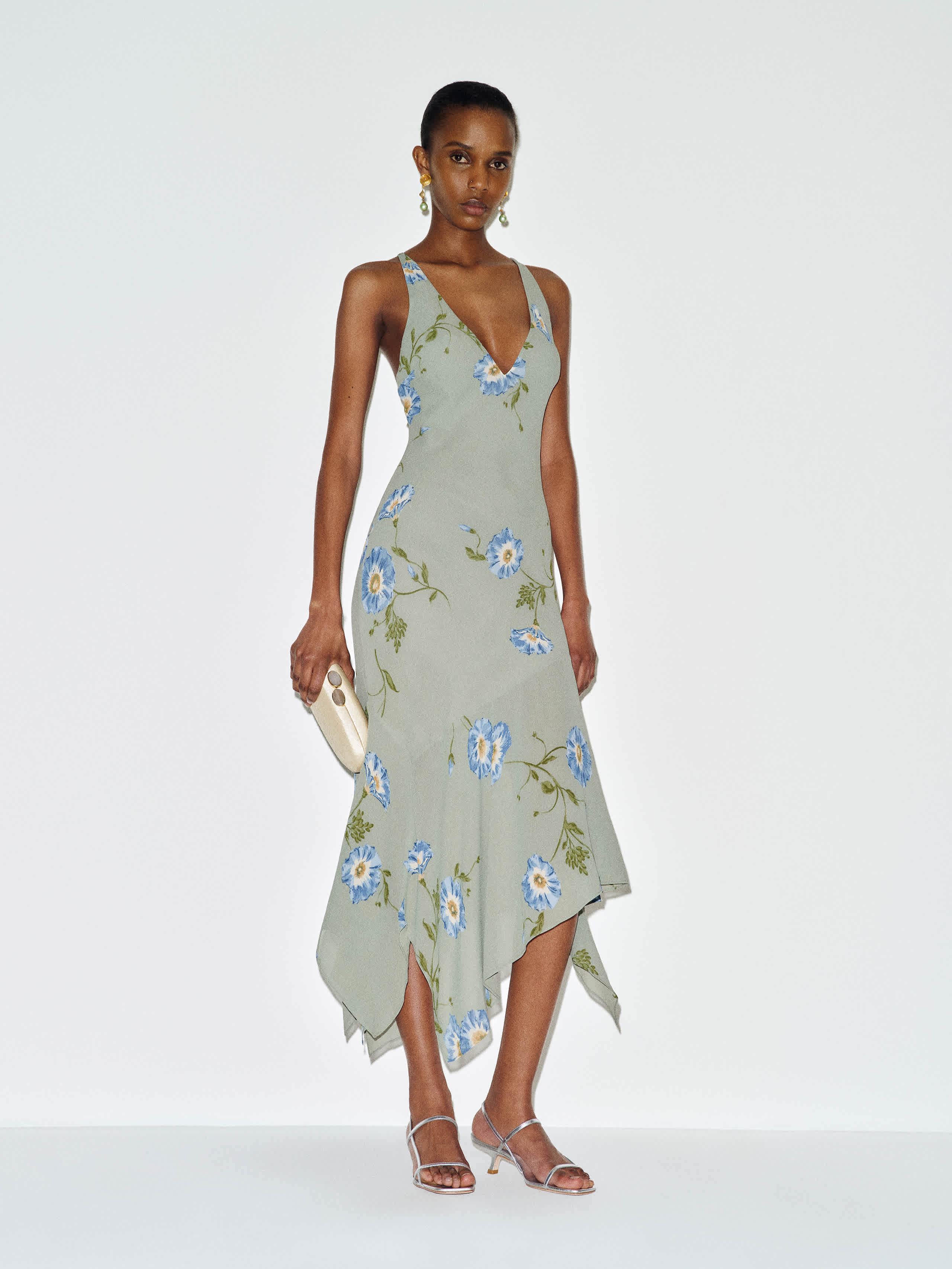 Reformation Robe Marysia Vert 34 In Green