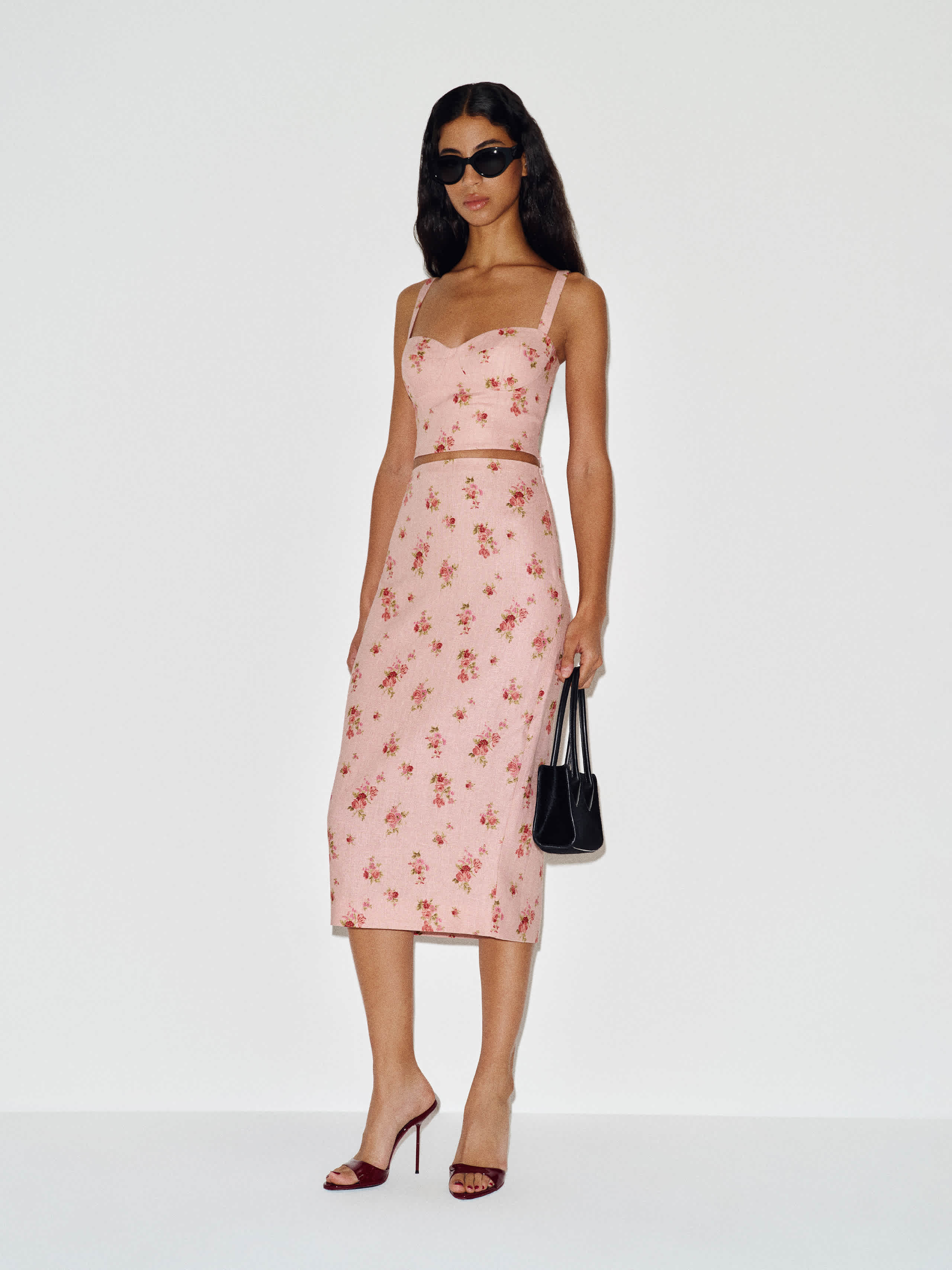Reformation Fontana Linen Two Piece Pink 4