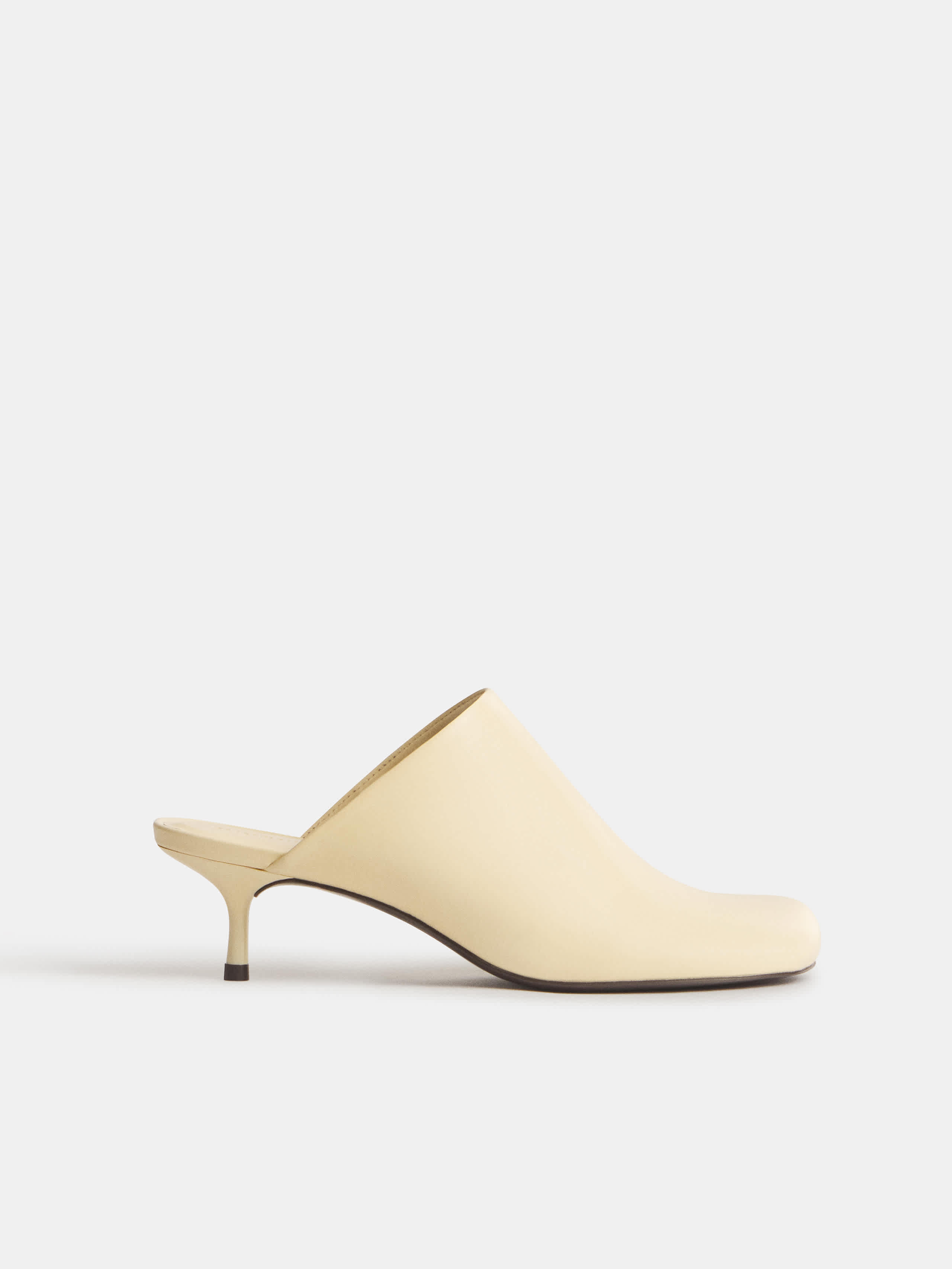 Reformation Phadra Heeled Mule Ivory 10.5 In Neutral