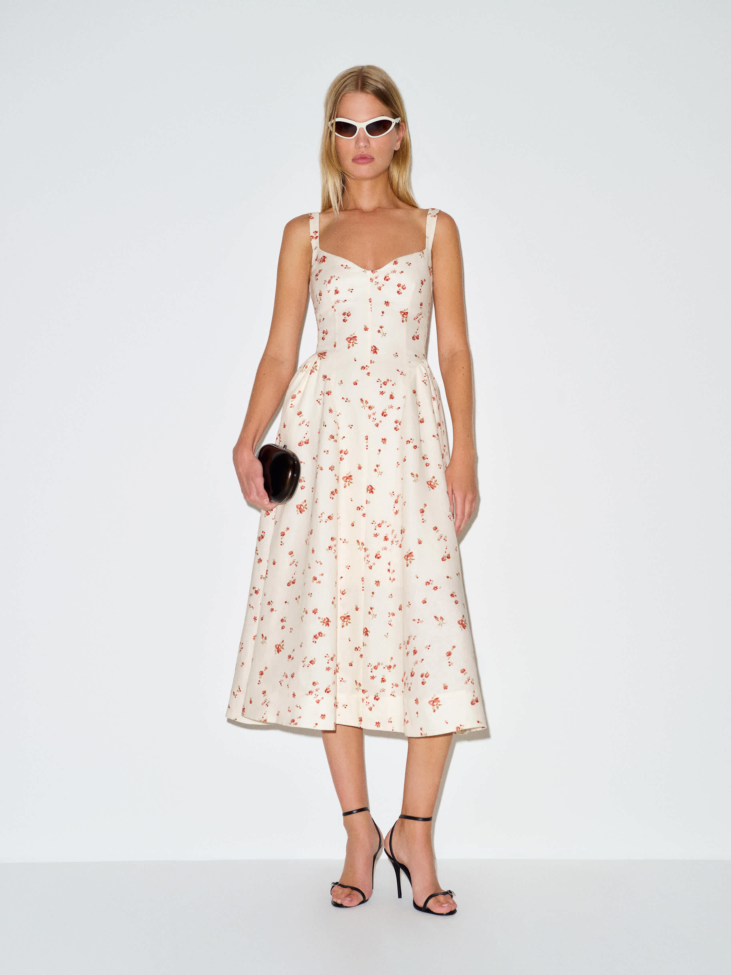 Reformation Birdie Linen Dress Ivory 10