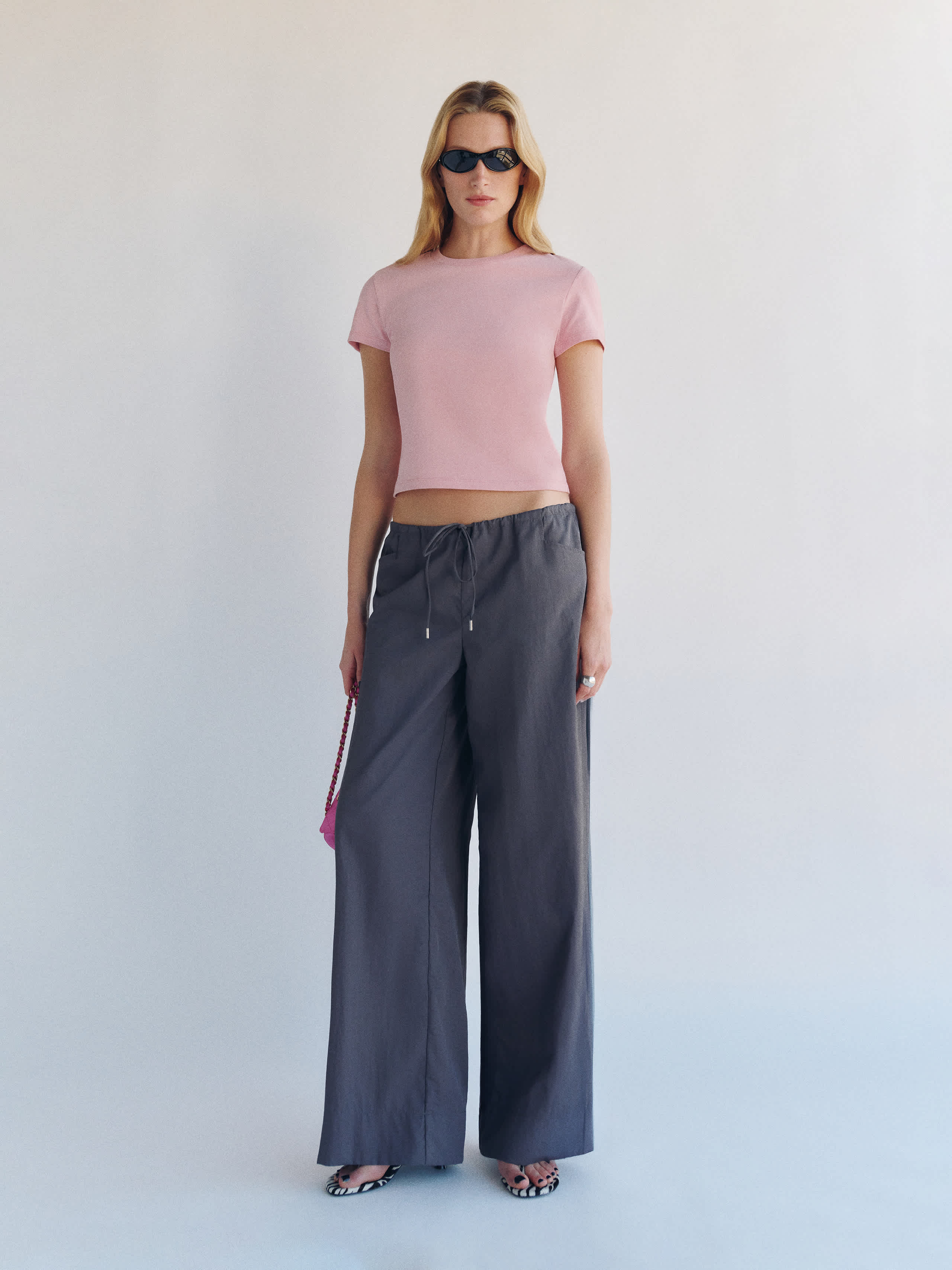 Reformation Lissa T-Shirt Pink Large