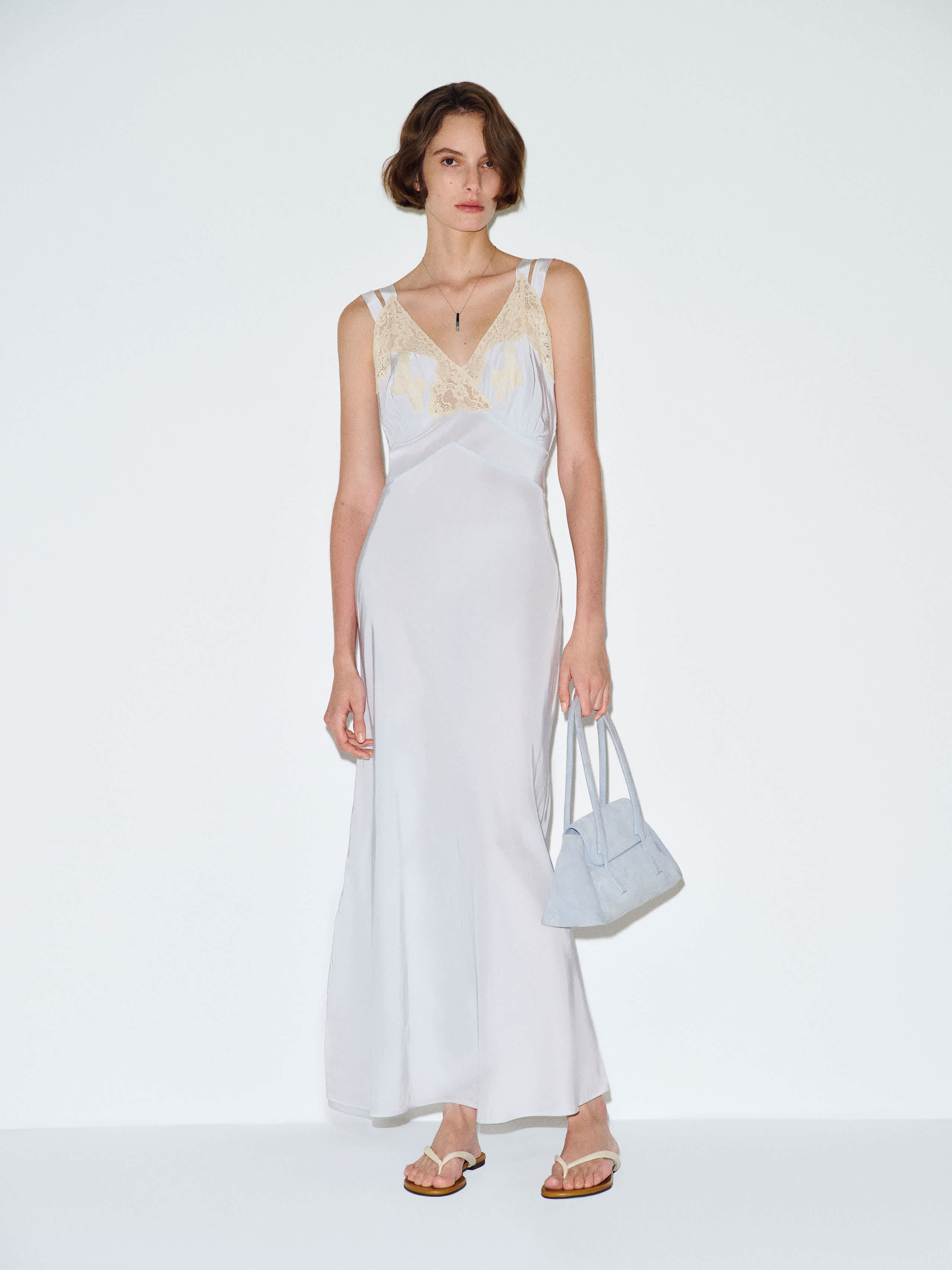 Reformation Vintage Bettie Slip Blue Lace