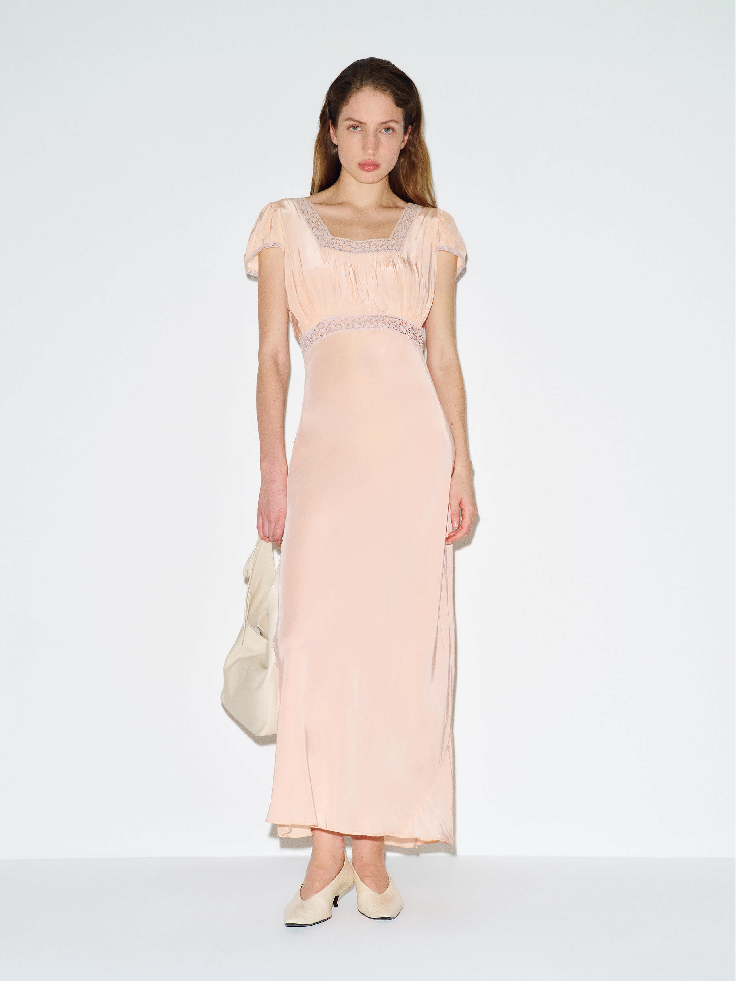 Reformation Vintage Joan Slip Pink Lace