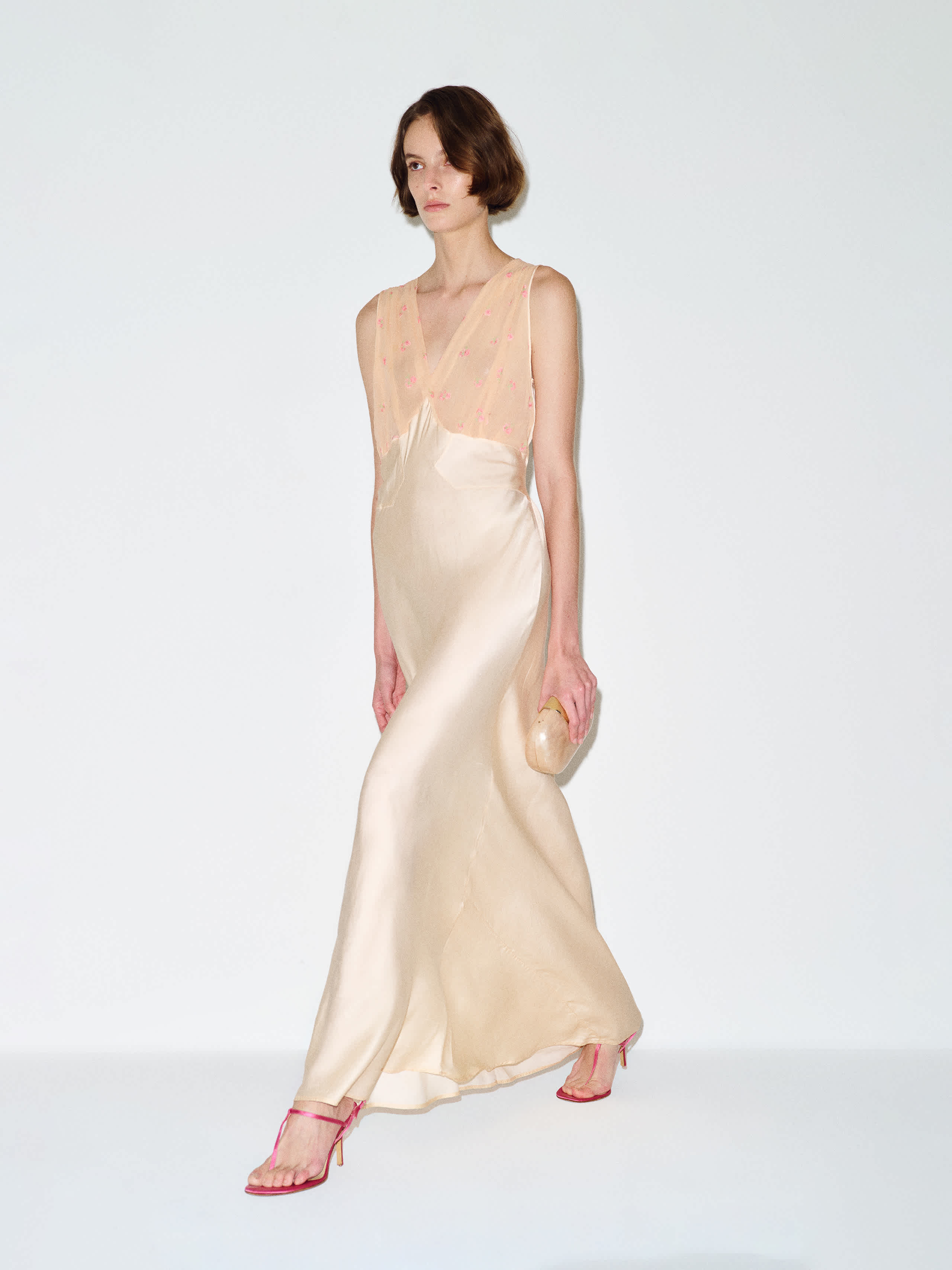 Reformation Vintage Shirley Slip Pink Silk