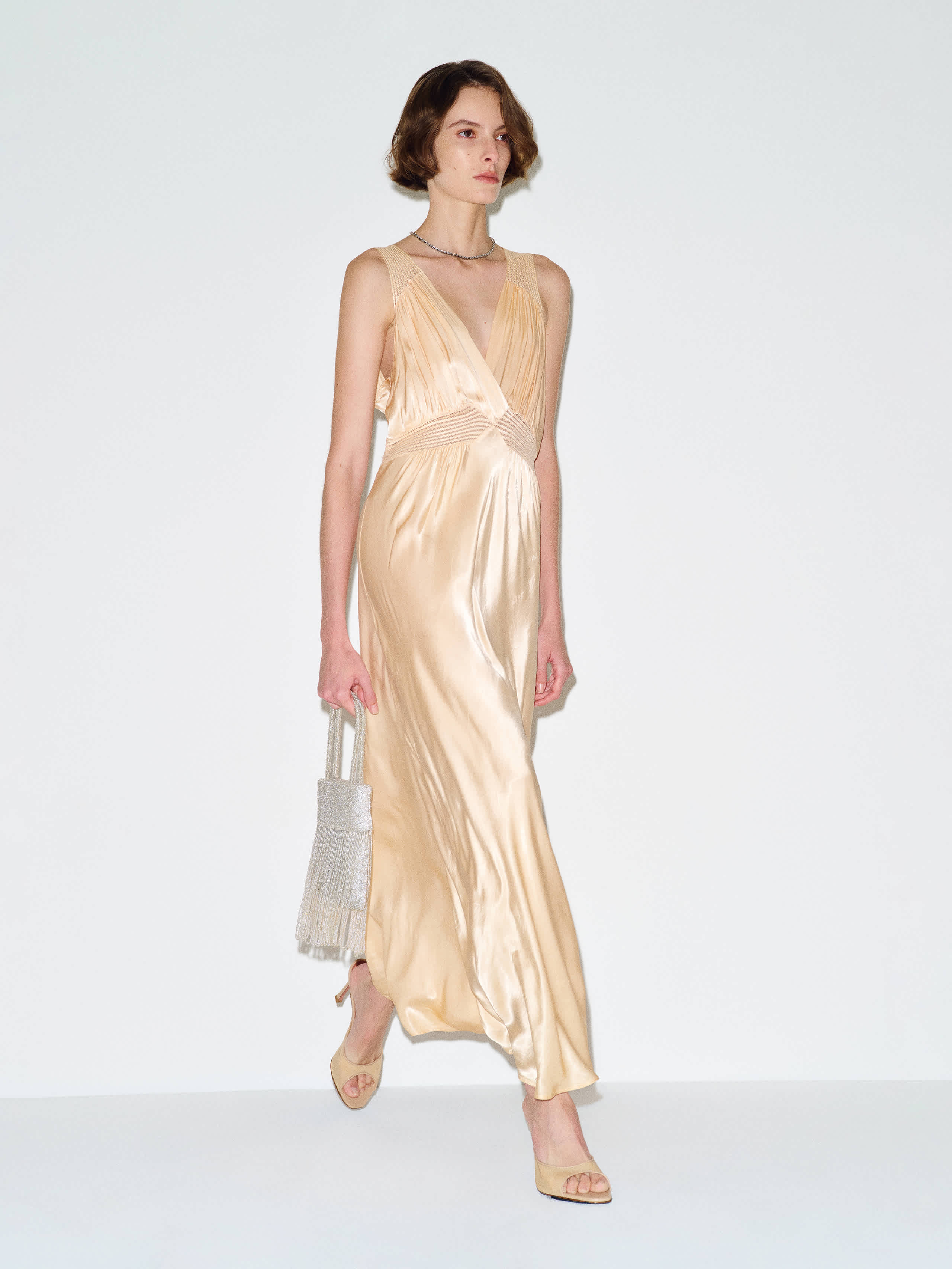 Reformation Vintage Elizabeth Slip Pink Satin