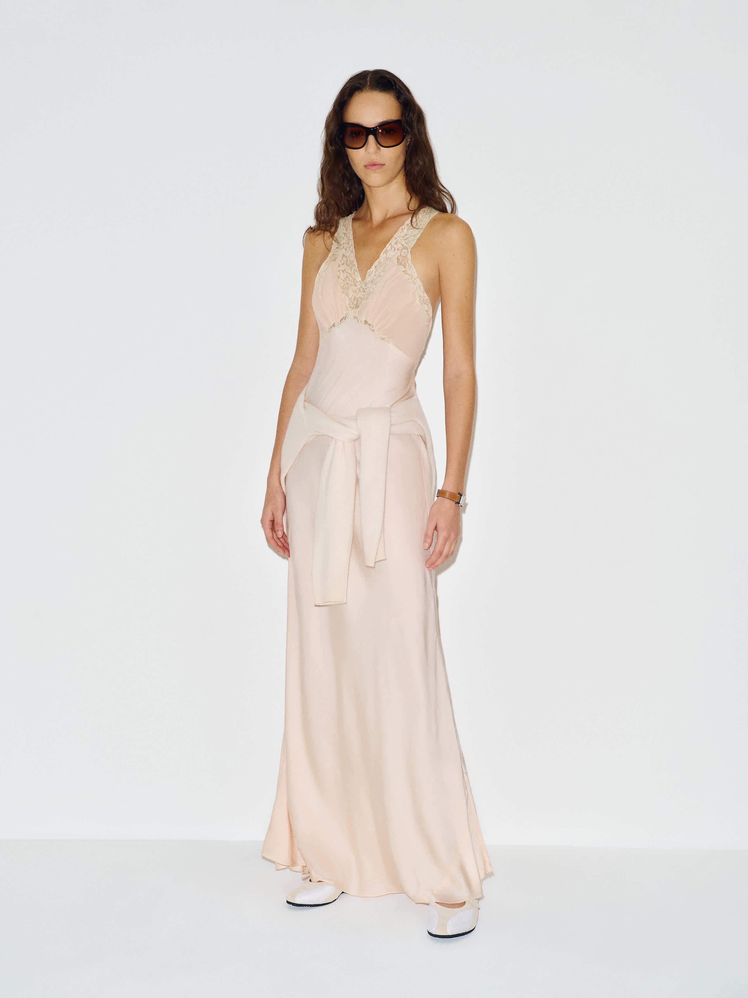 Reformation Vintage Minnie Slip Pink Silk