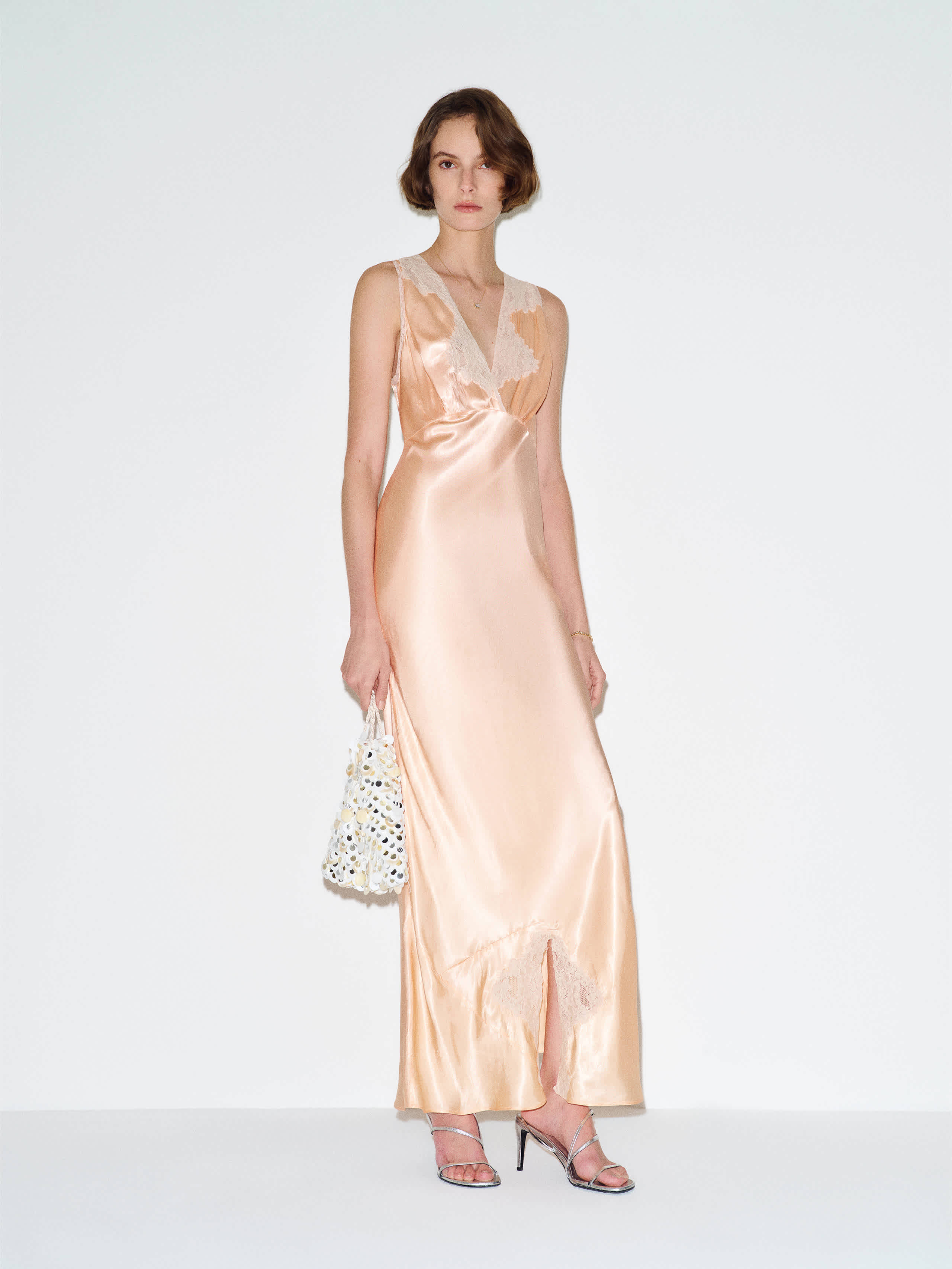 Reformation Vintage Lola Slip Pink Satin