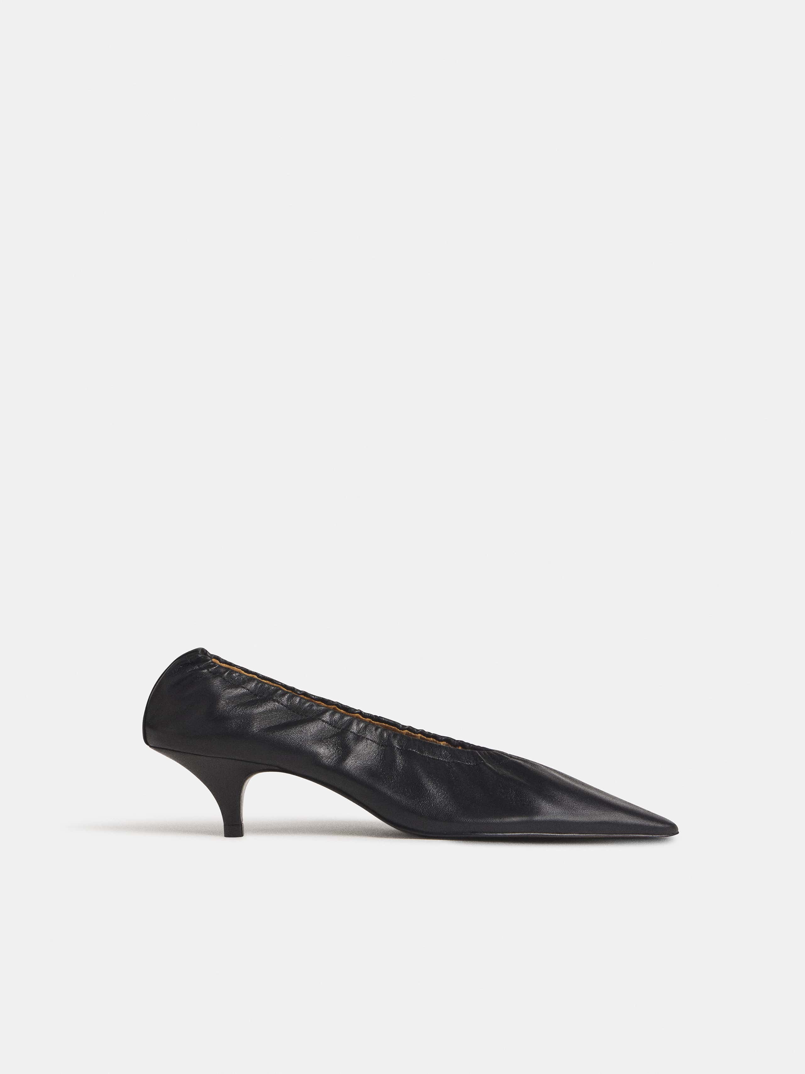 Reformation Calista Scrunch Heel Black Leather 5