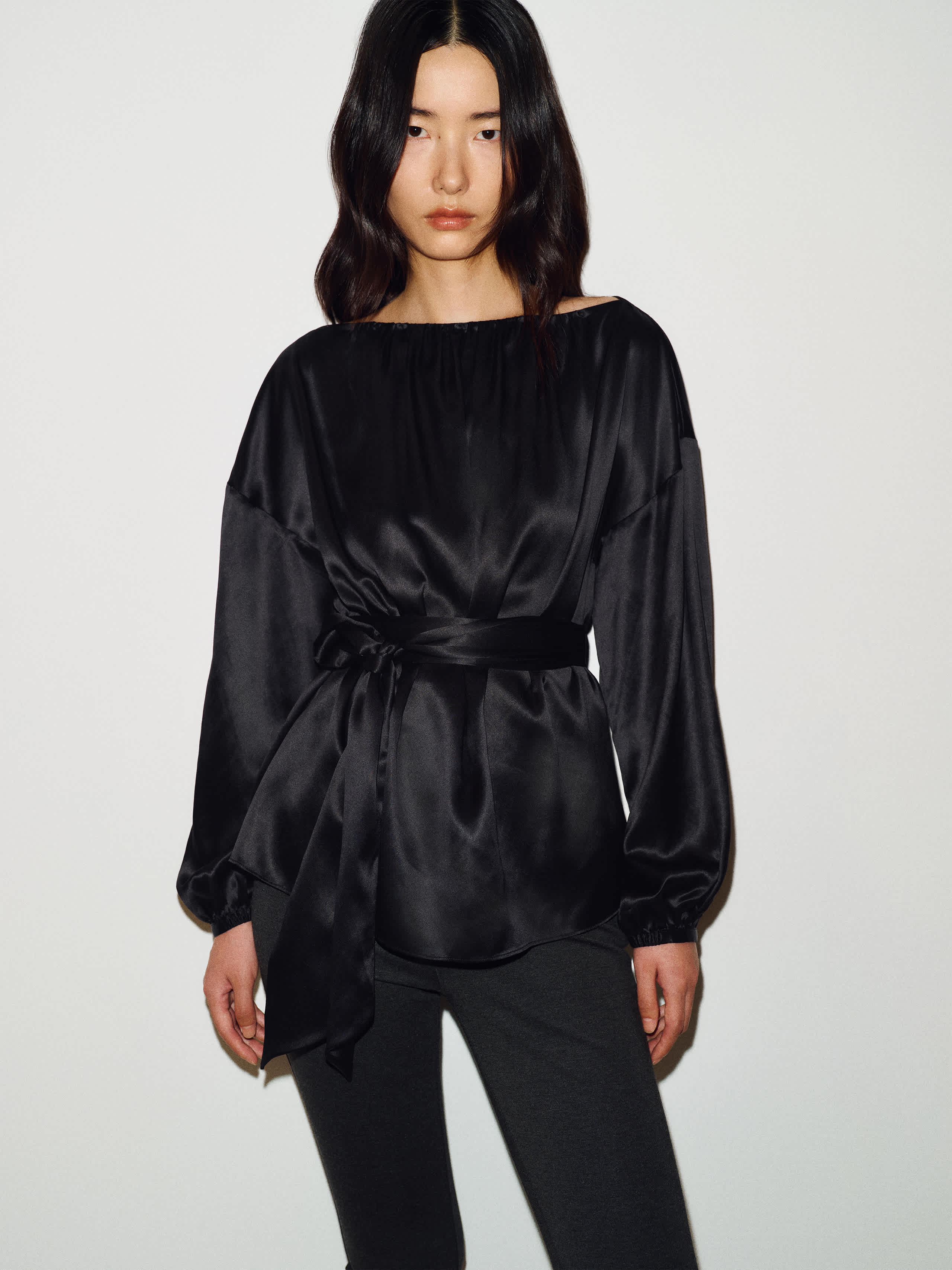 Reformation Isola Silk Top Black 0