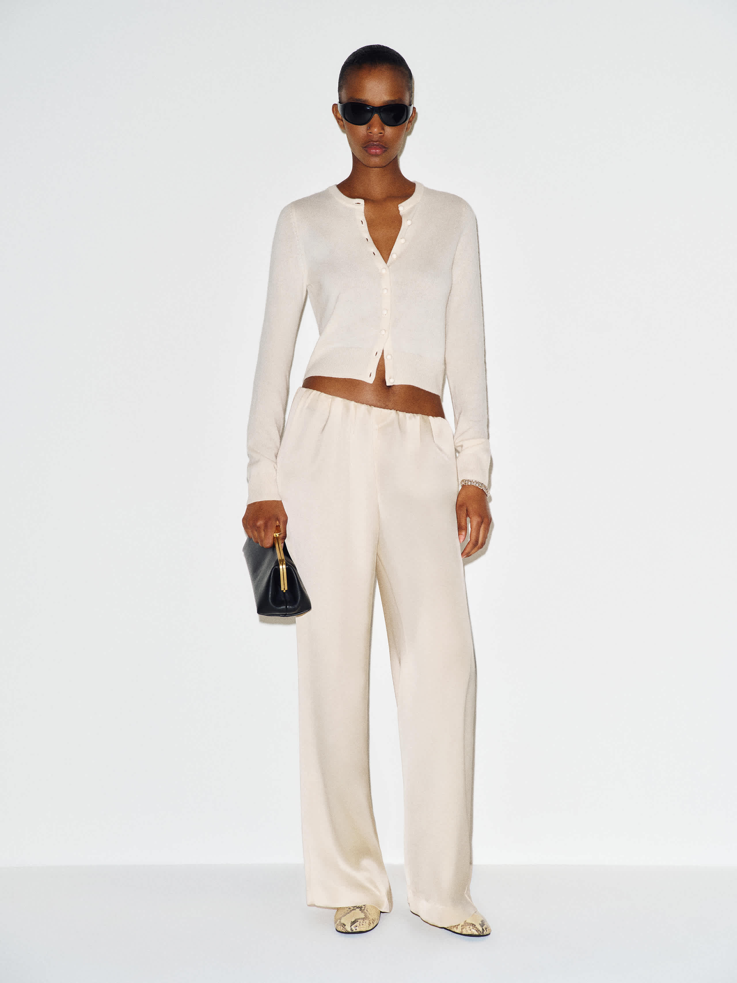 Reformation Stacey Satin Short Pant Ivory Lp