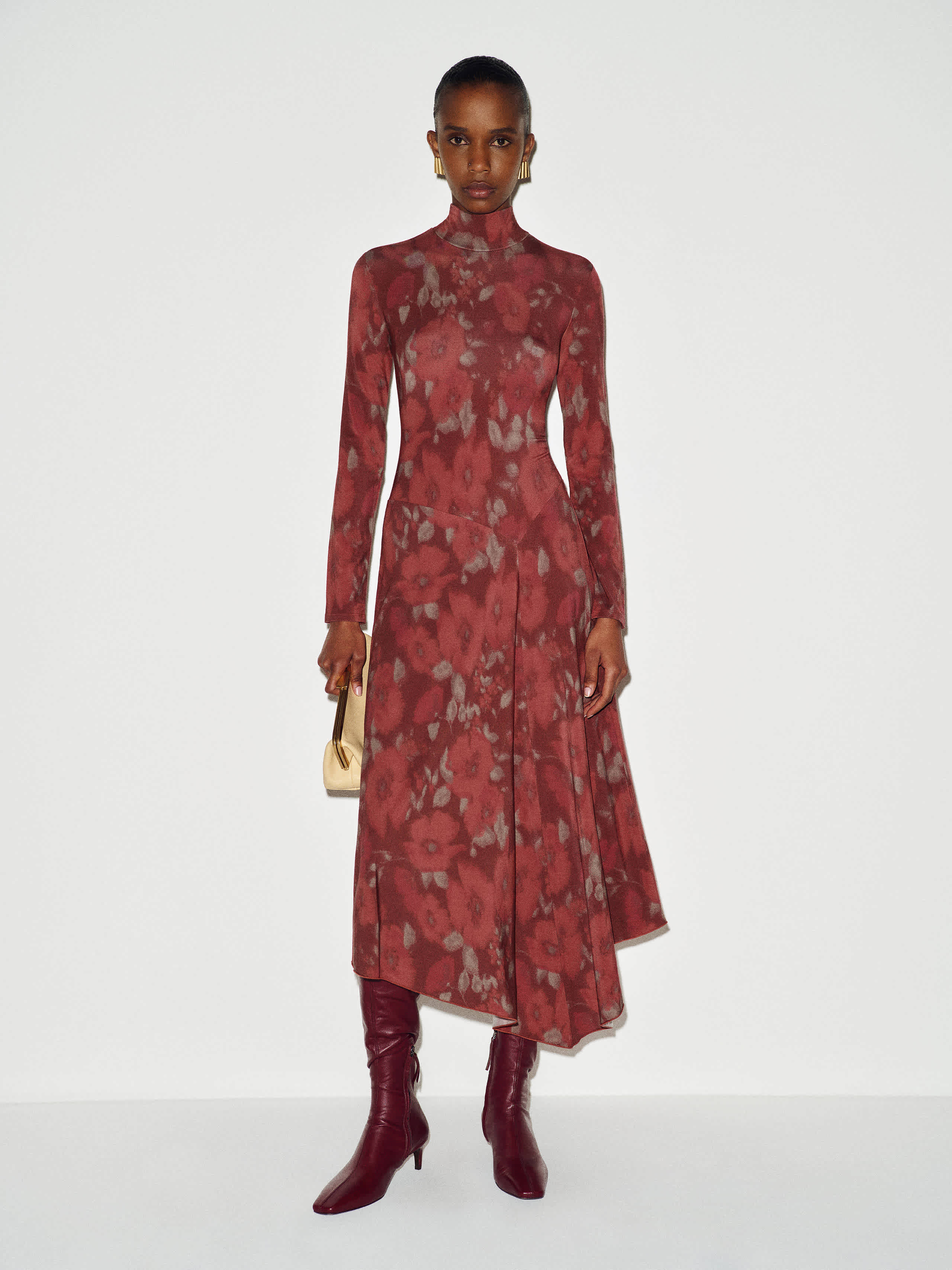 Reformation Laurence Knit Dress Red Large In Brown
