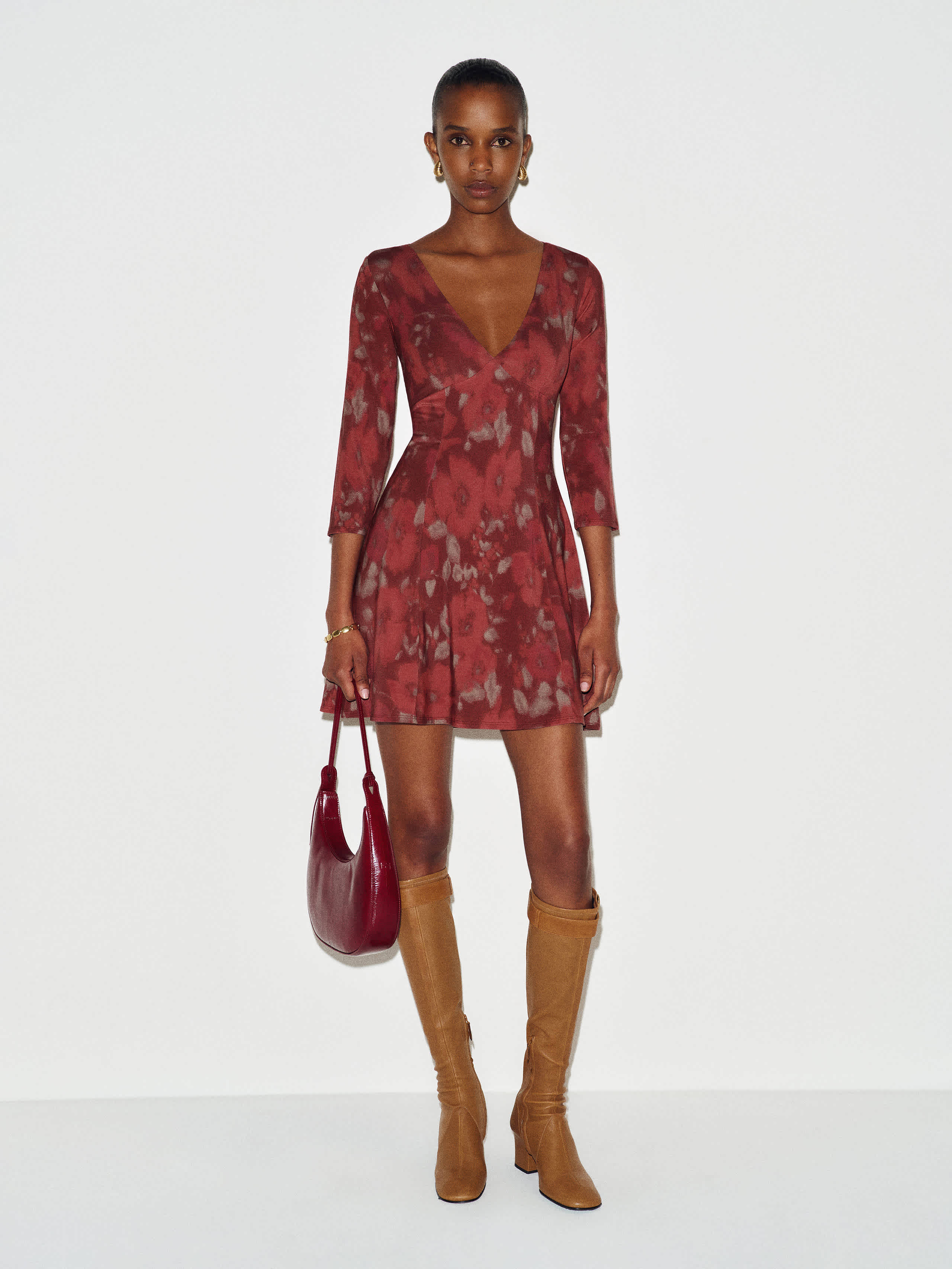 Reformation Beba Knit Dress Red Large