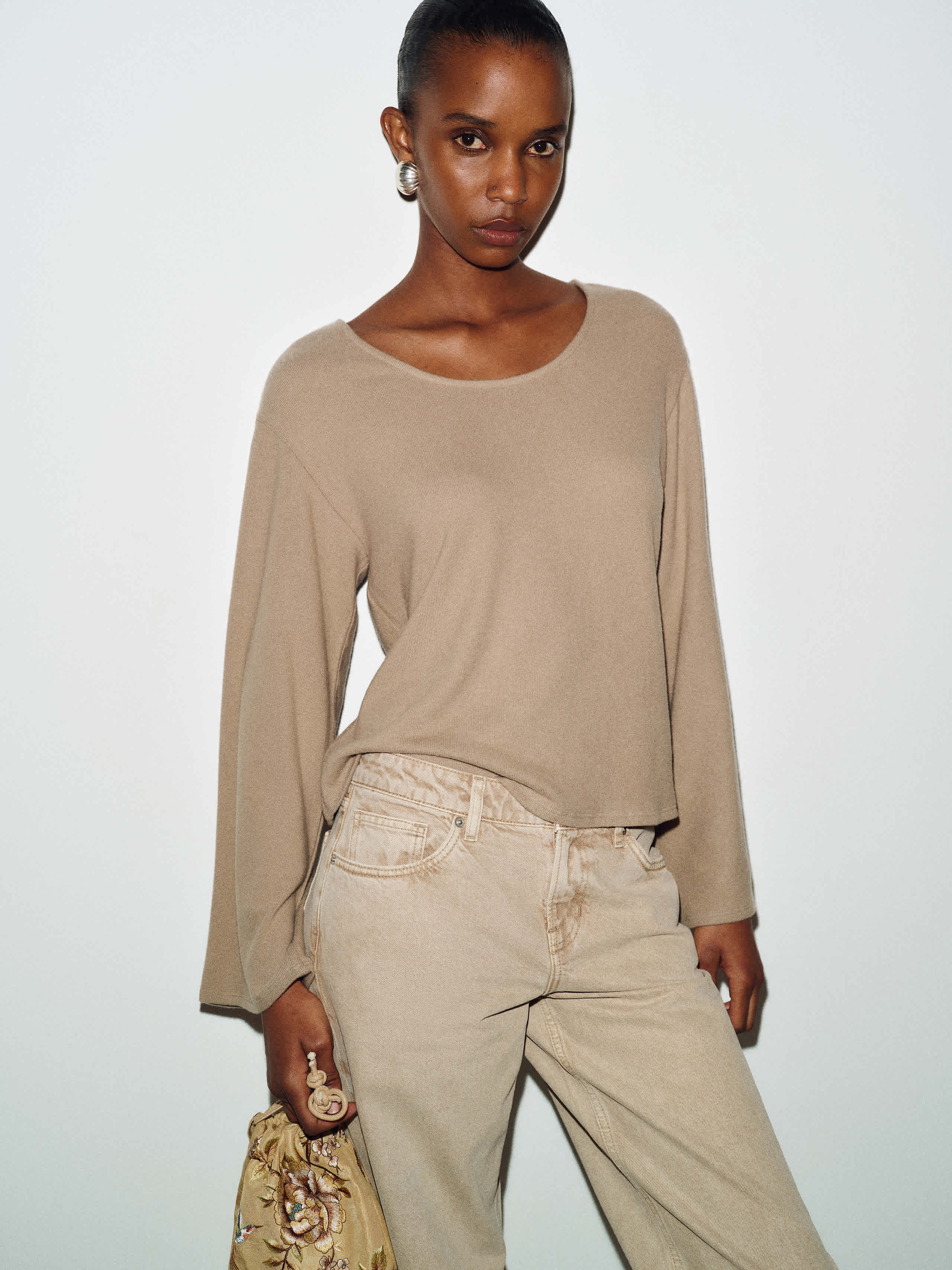 Reformation Cova Knit Top Natural Large In Neutral