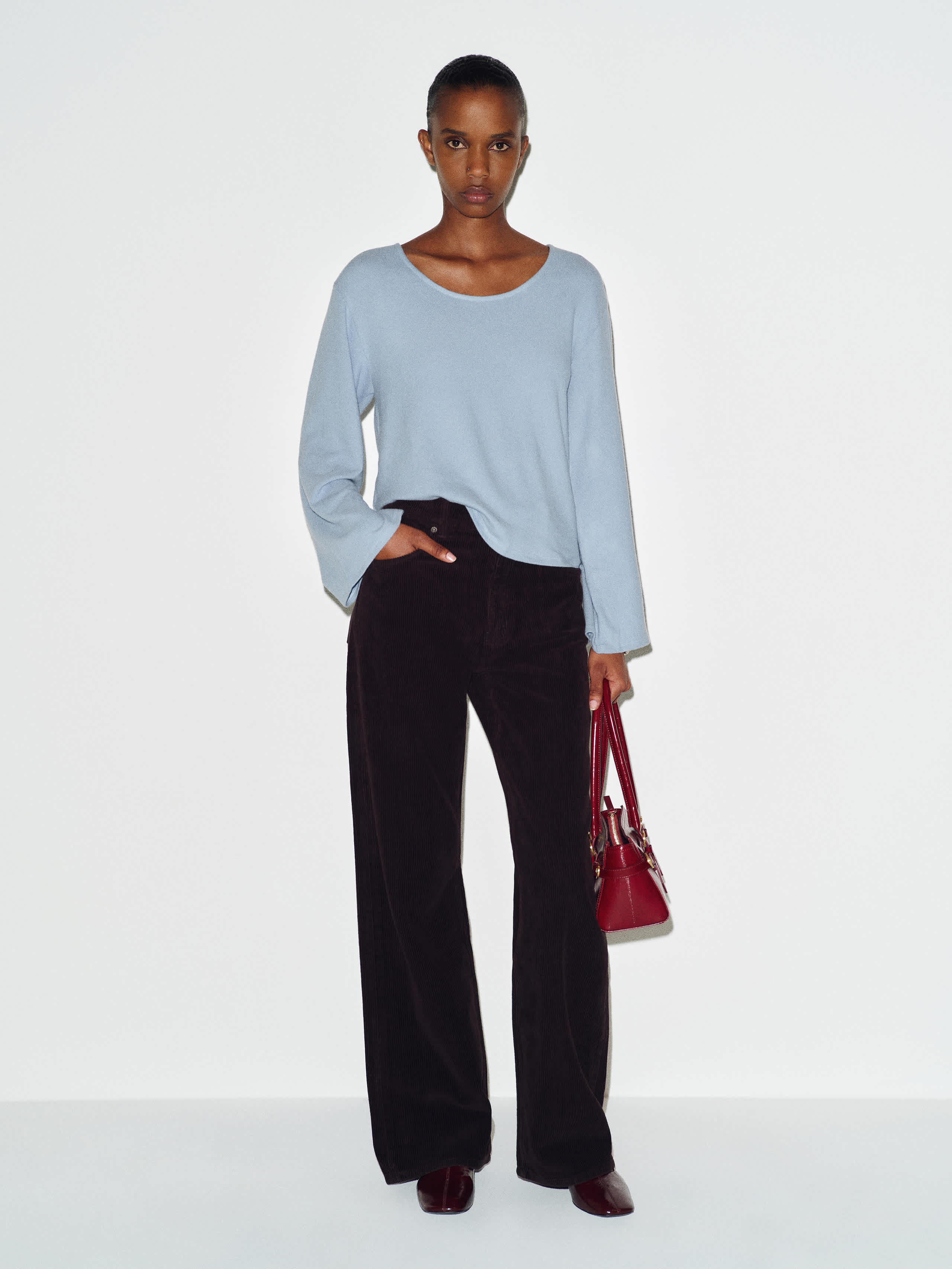 Reformation Cova Knit Top Blue Large