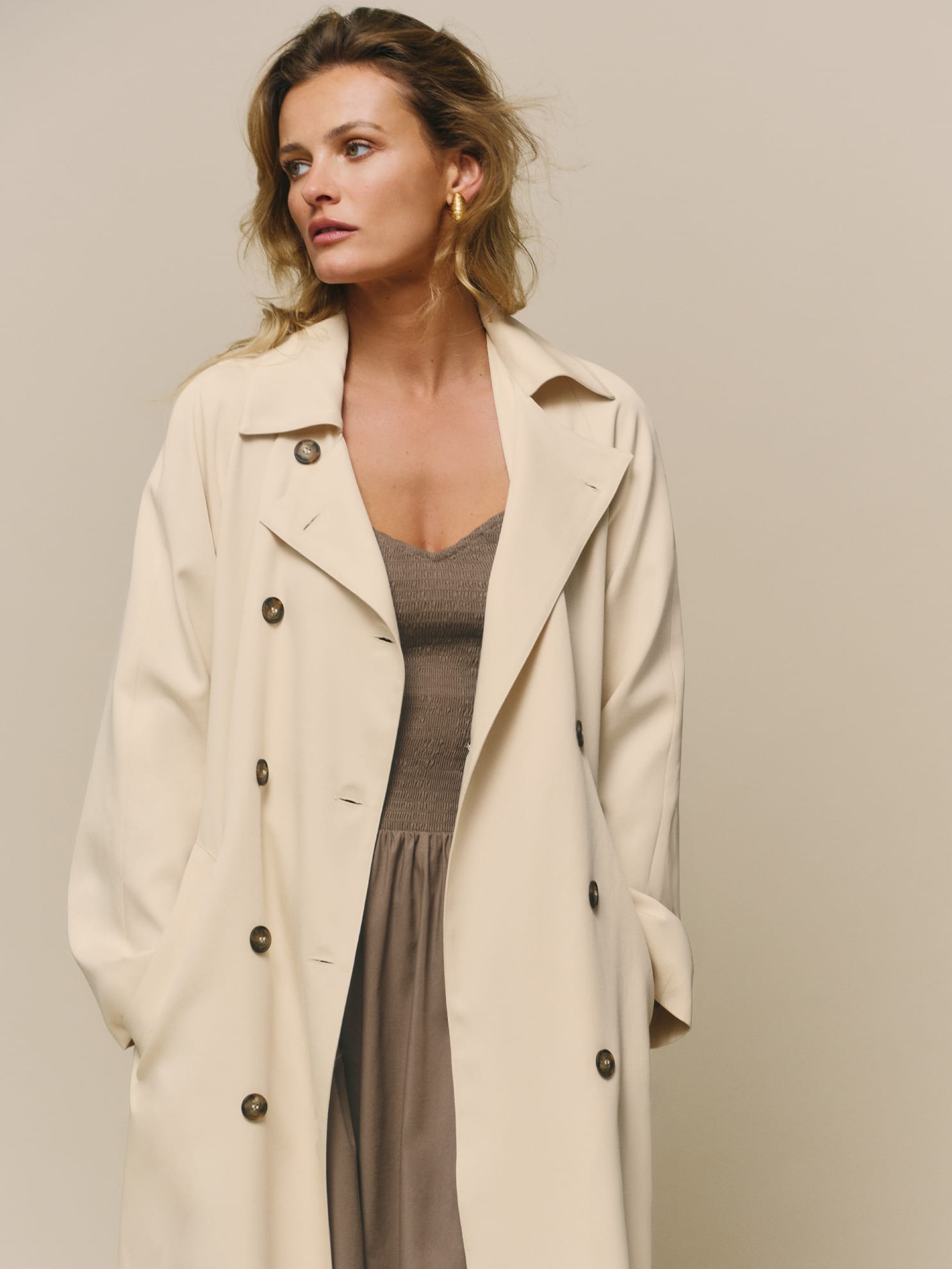 Reformation Kensington Trench In Oyster