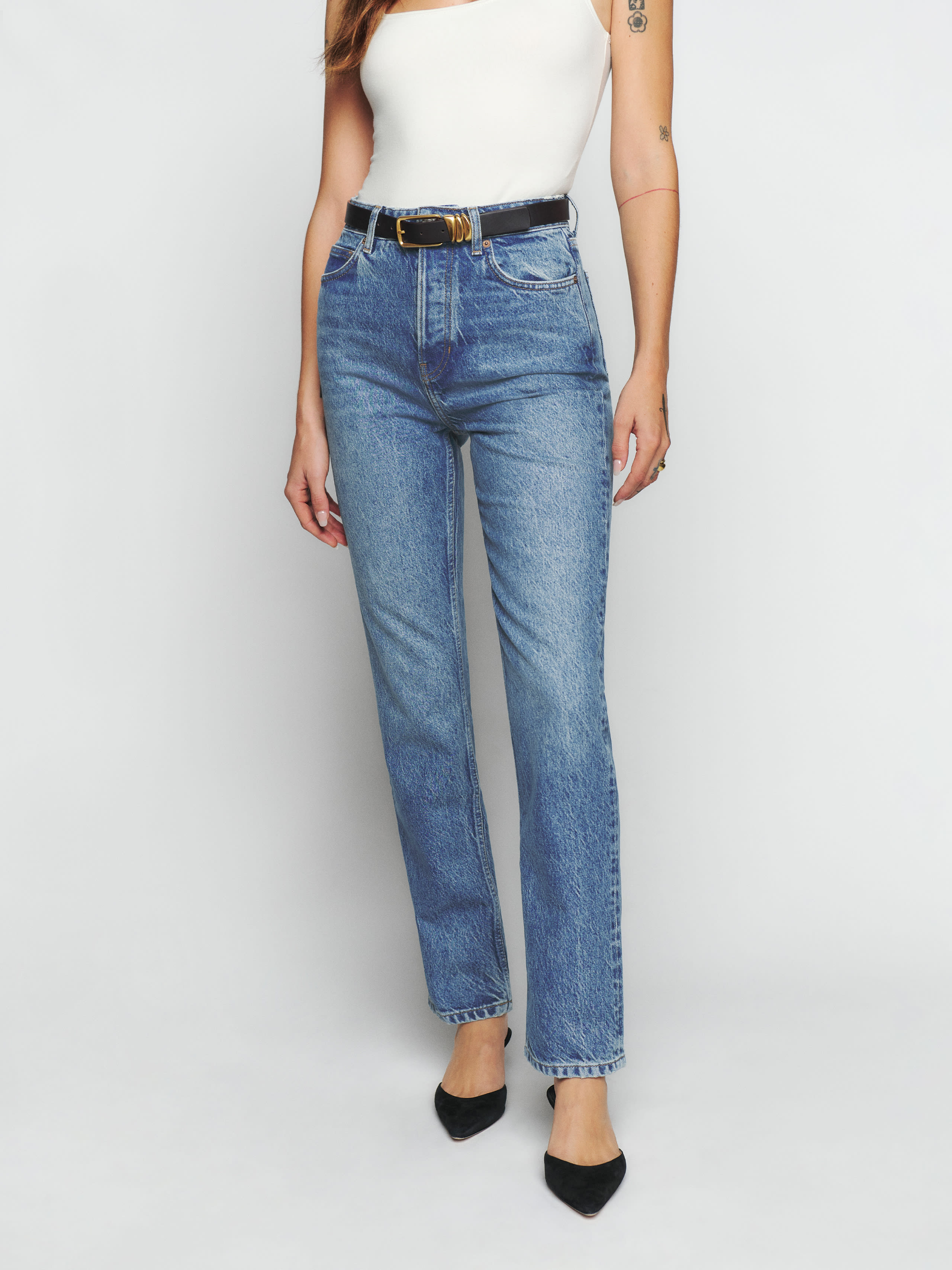 Shop Reformation Cynthia High Rise Straight Jeans In Colorado