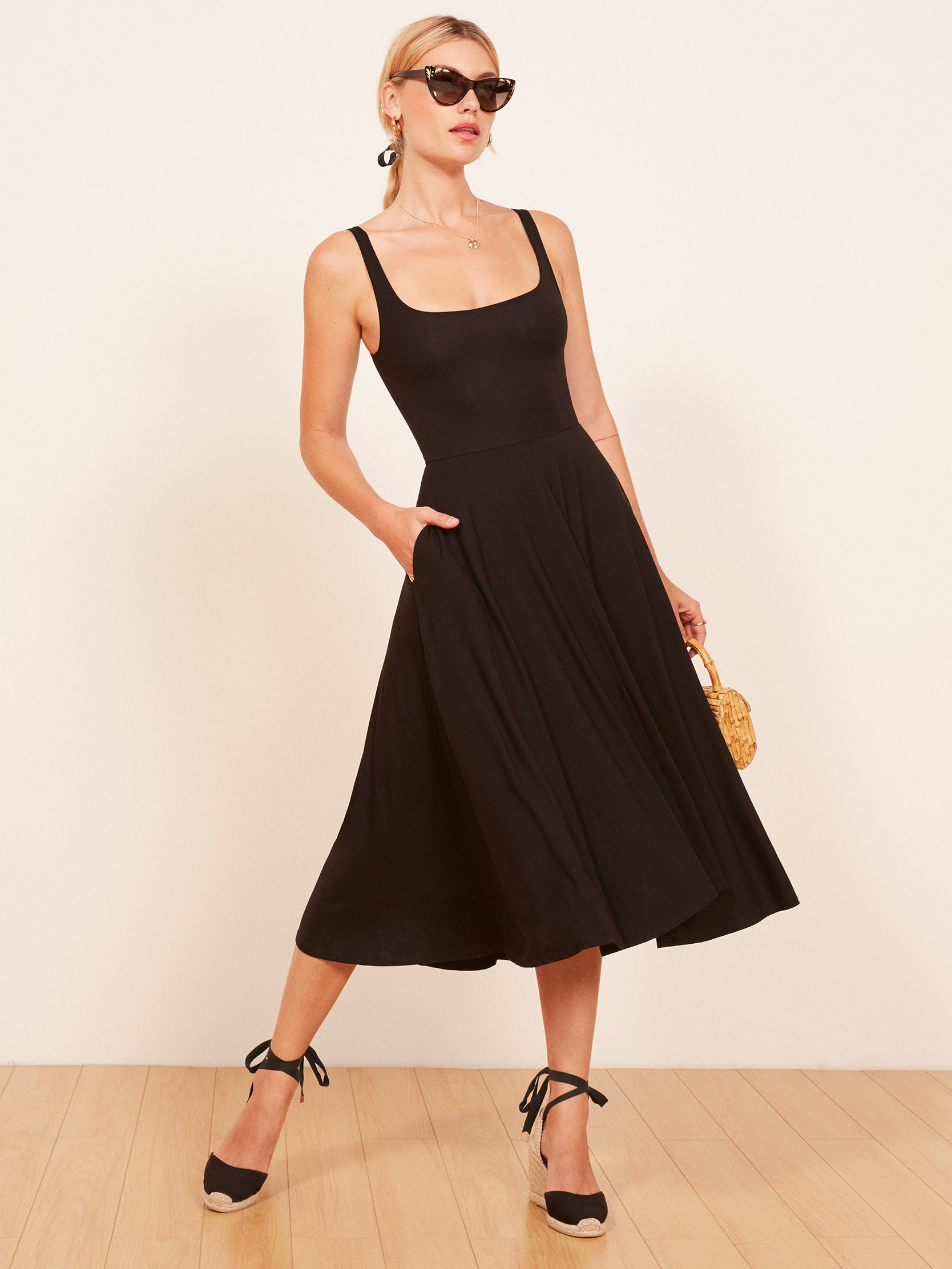 Reformation Rou Knit Dress In Black