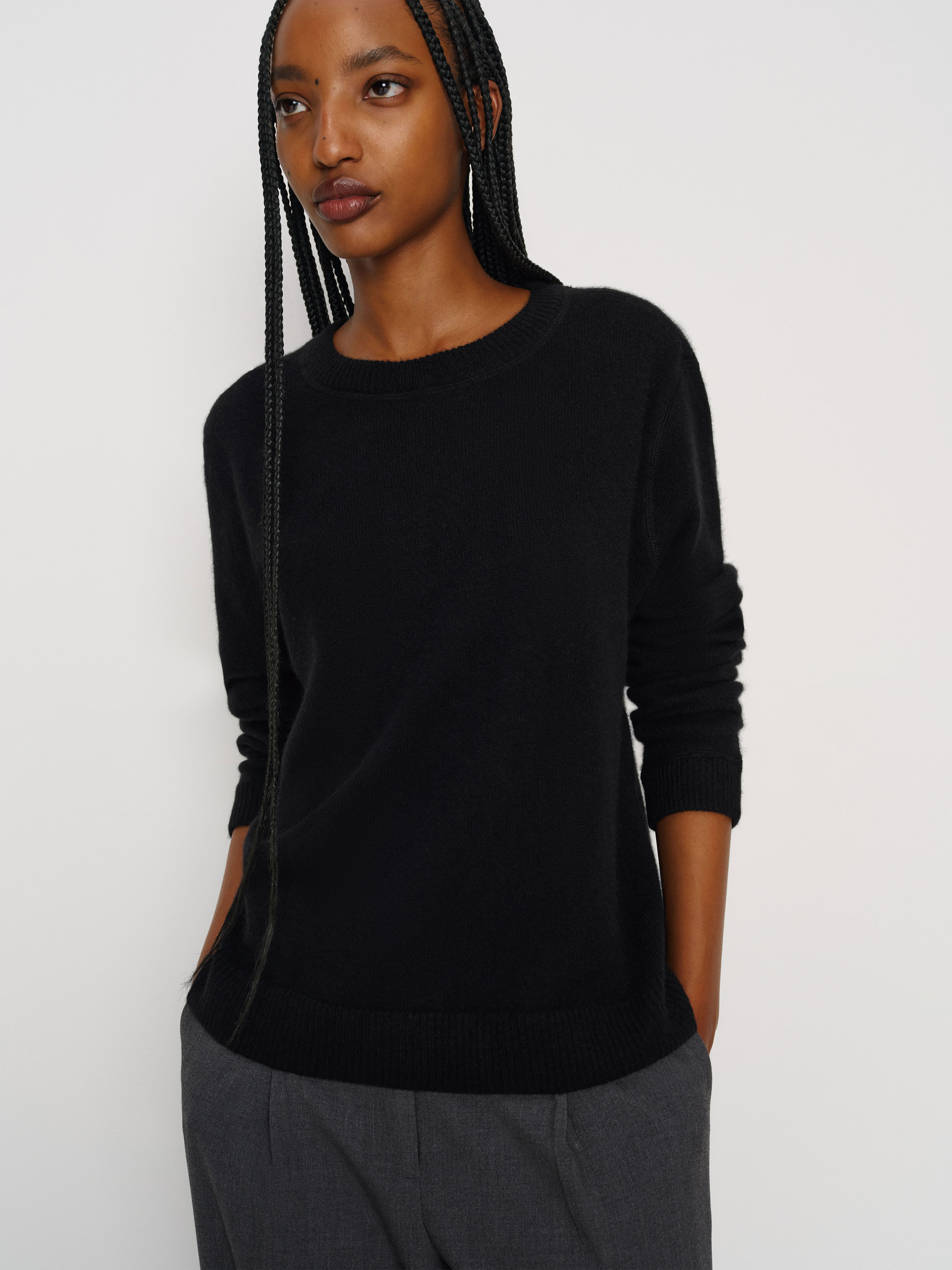 Reformation Cashmere Boyfriend Sweater In Black