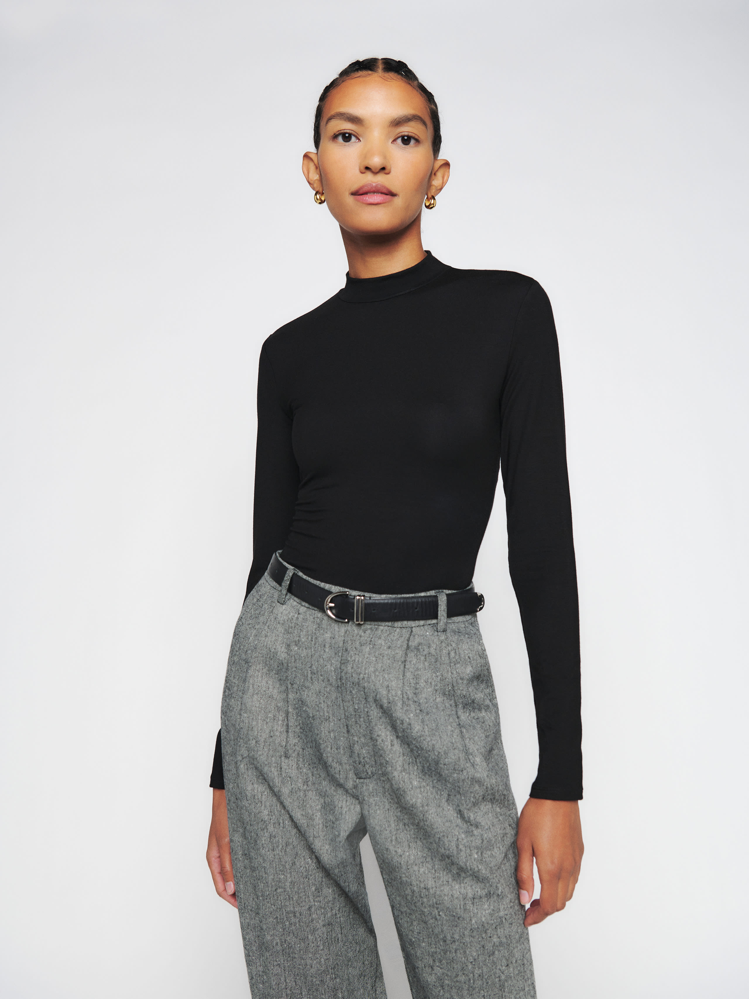 Reformation Bailey Knit Top In Black