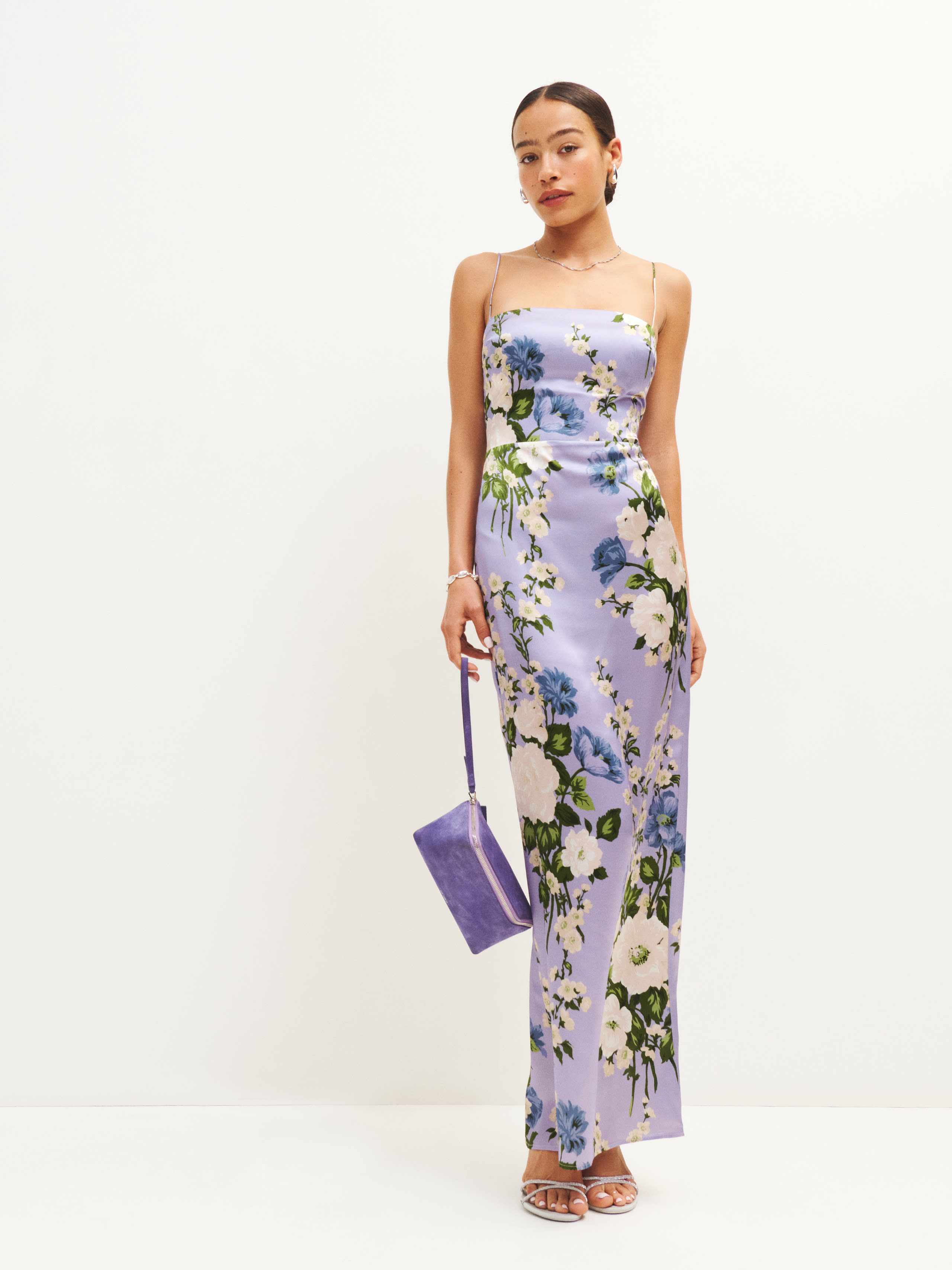 Reformation Frankie Silk Dress In Garden Soiree