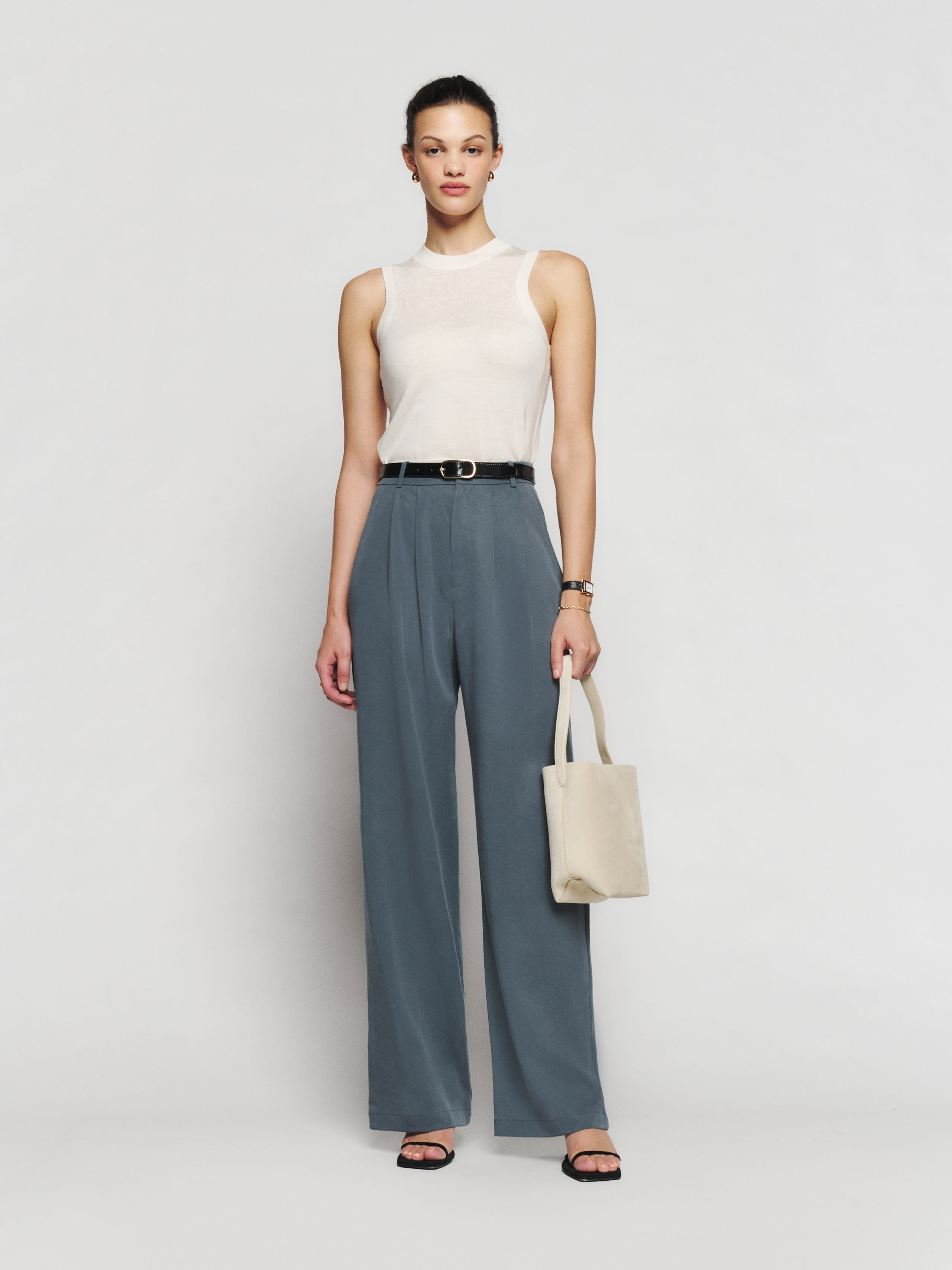 Shop Reformation Mason Pant In Slate