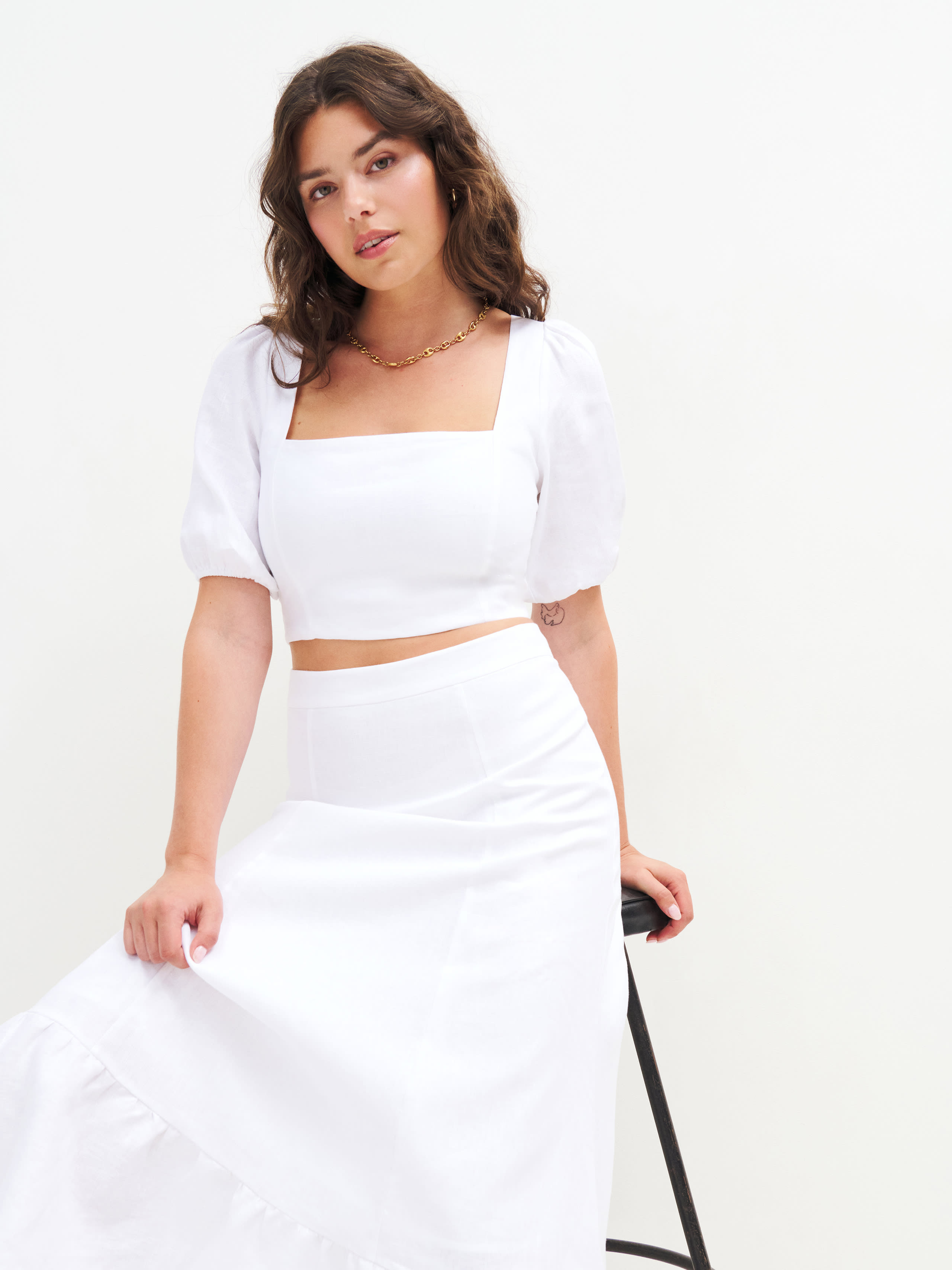REFORMATION YUCCA LINEN TWO PIECE 
